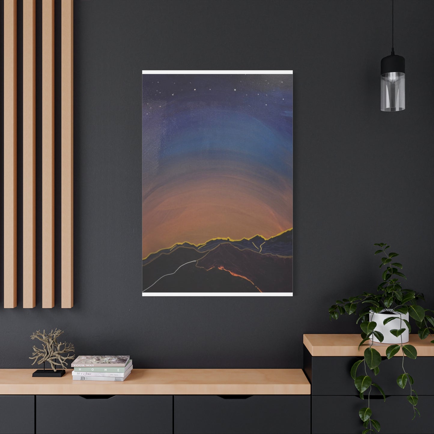 Sunset Mountain Canvas Wall Art - first light — Matte Stretched Landscape Print