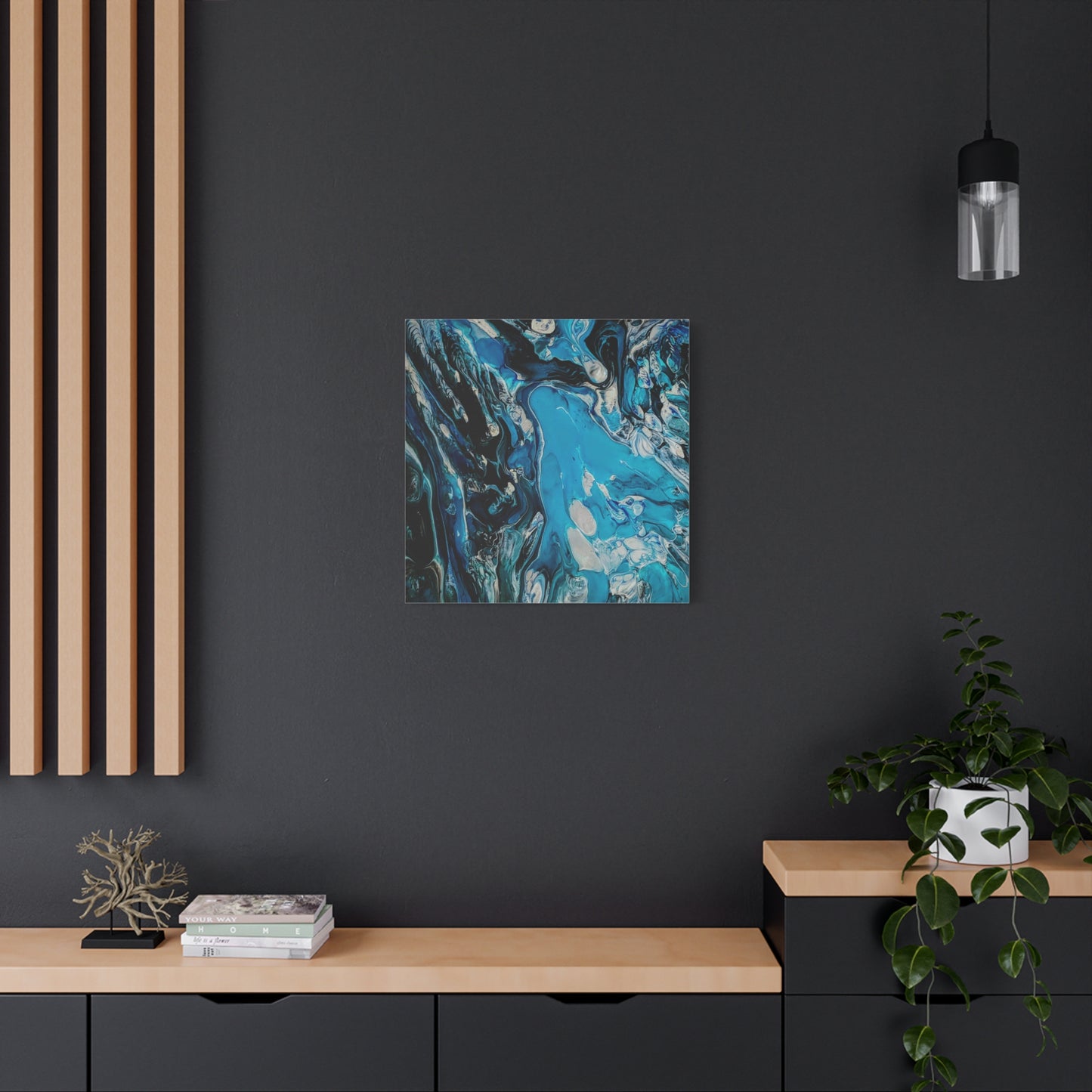 Blue Ocean Abstract Matte Canvas Print — Stretched Wall Art