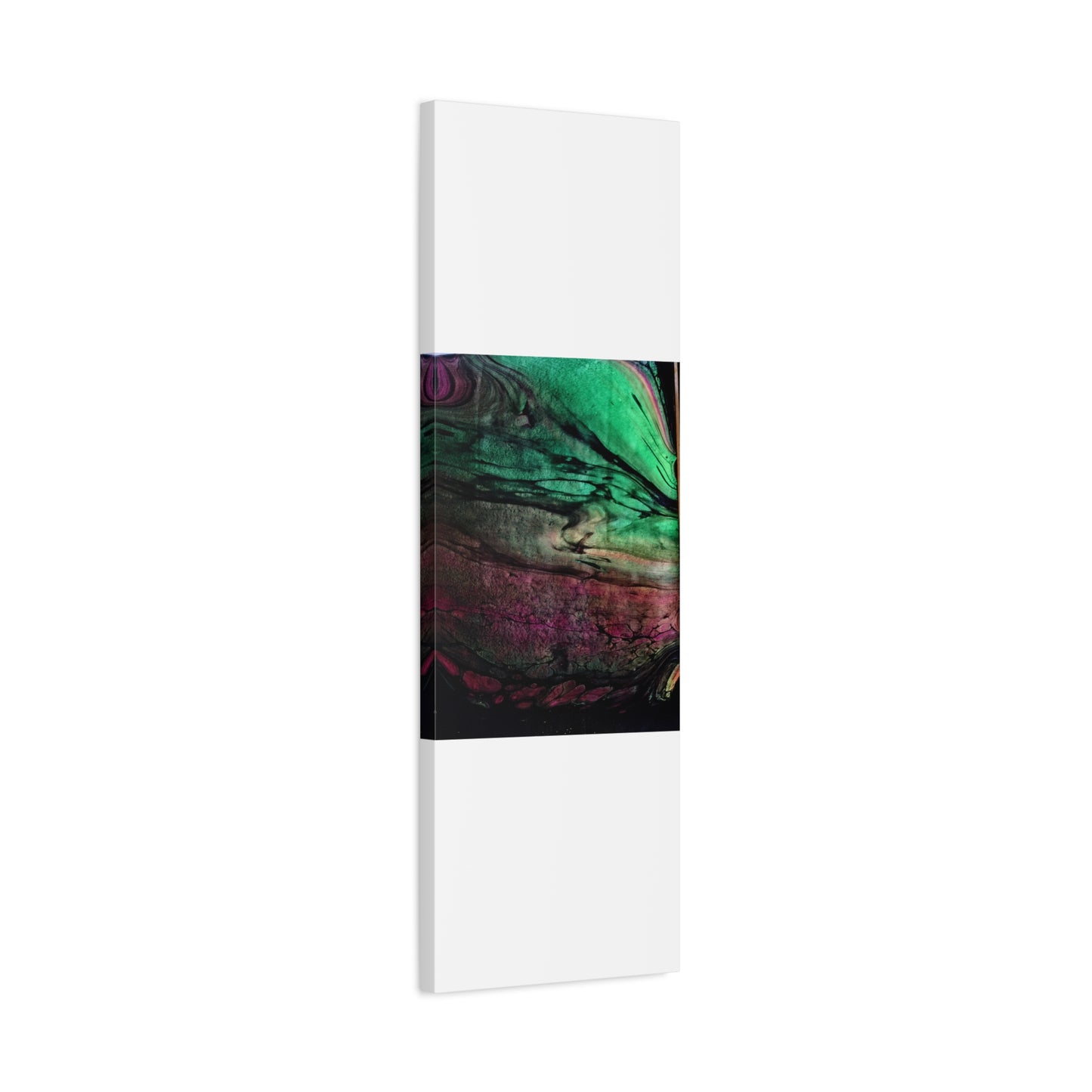 flame tempered pour - Abstract Teal & Magenta Canvas Wall Art — Matte Stretched 1.25"