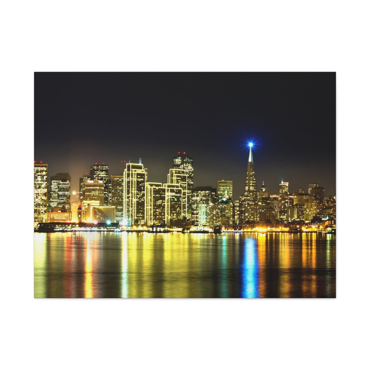 San Francisco Night Skyline Matte Canvas Print — Stretched 1.25"