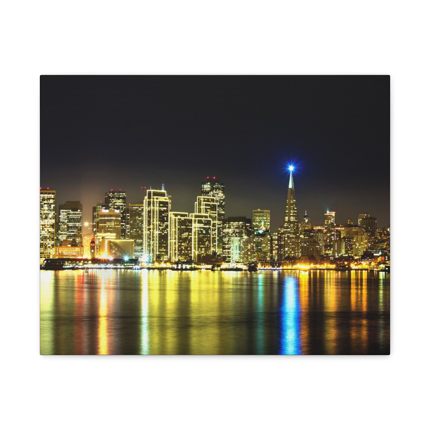San Francisco Night Skyline Matte Canvas Print — Stretched 1.25"