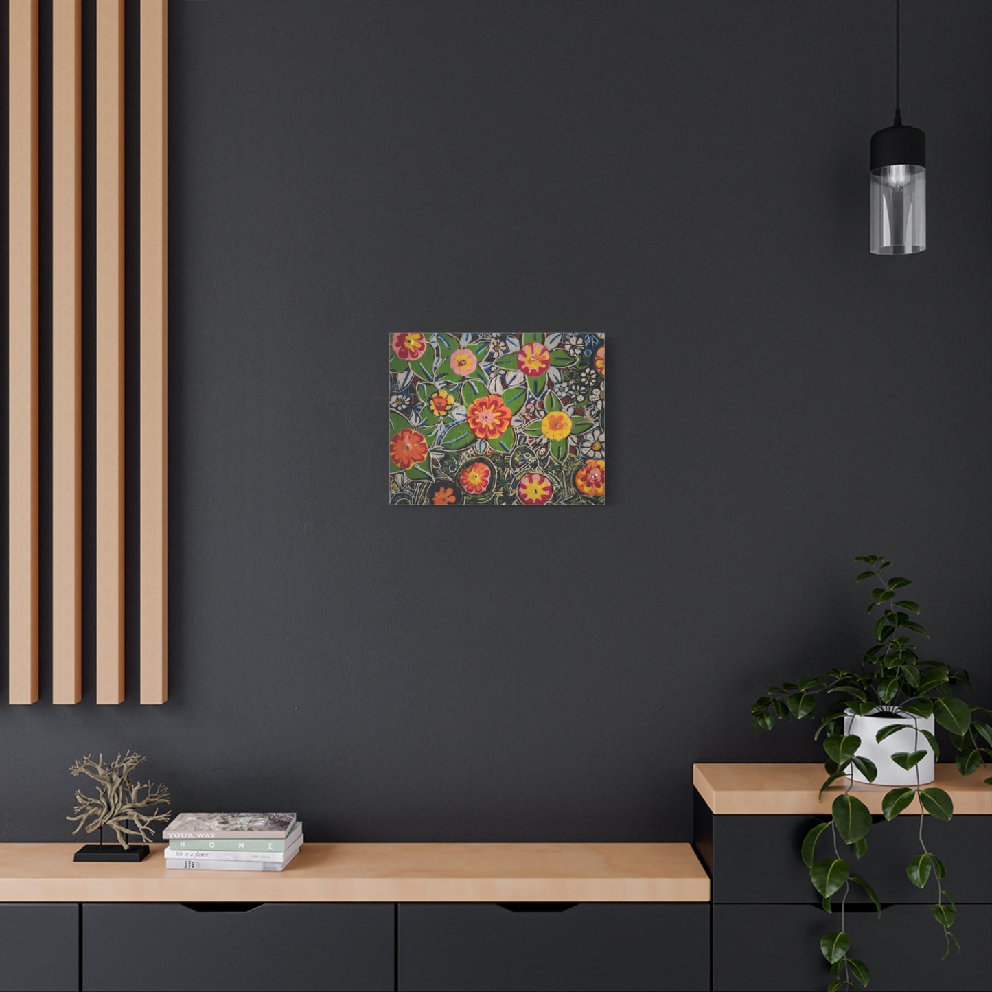 Urban_gardening-04 - Floral Pop Matte Stretched Canvas – Colorful Hand-Painted Garden Wall Art