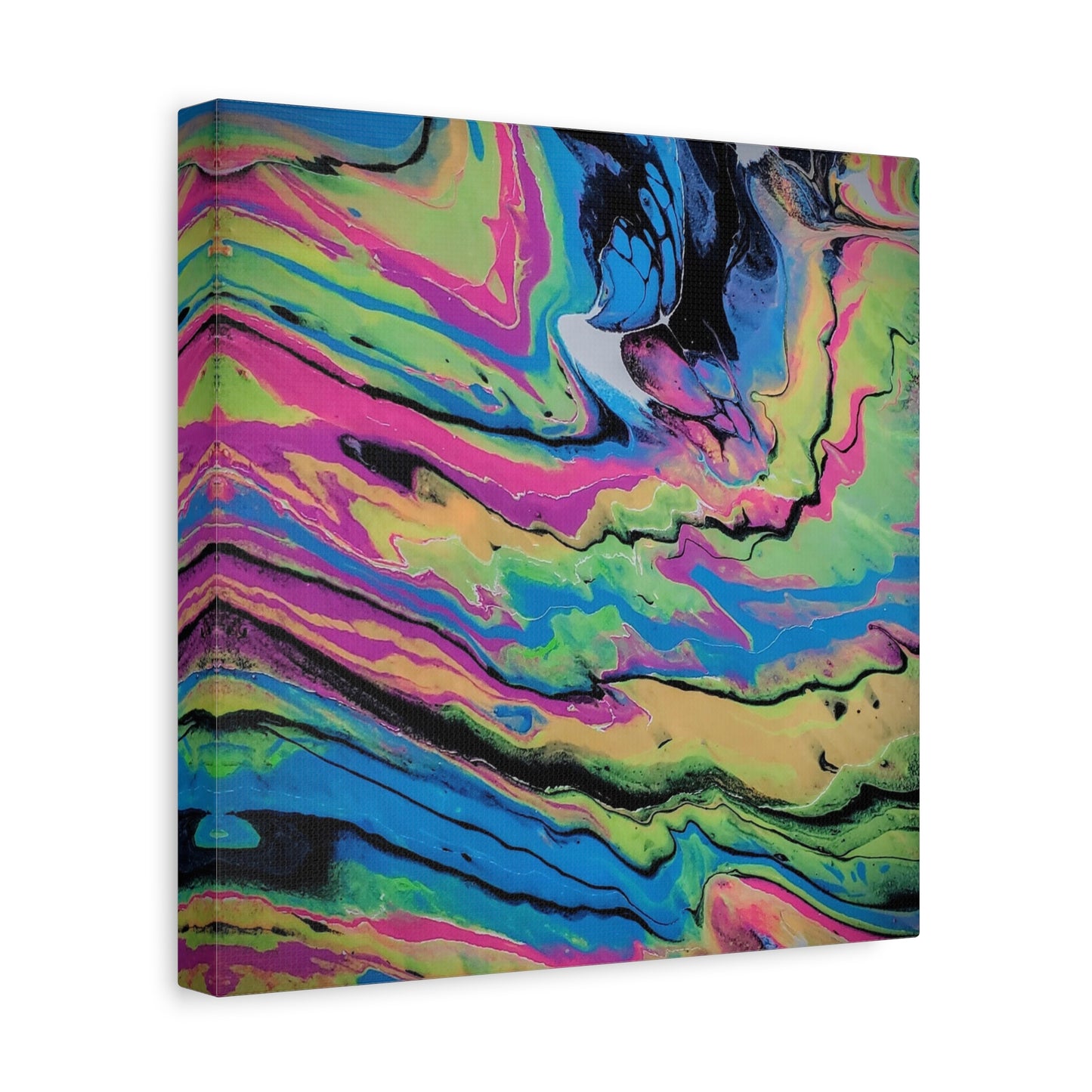 Abstract Neon Fluid Art Canvas Print — Vibrant Psychedelic Wall Decor
