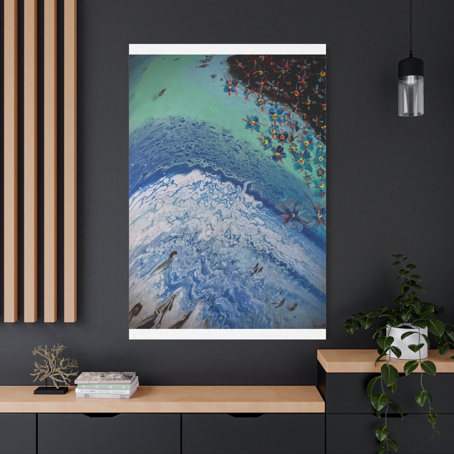 floetrol&flowers - Abstract Matte Canvas Print — Floral Accents Stretched Wall Art