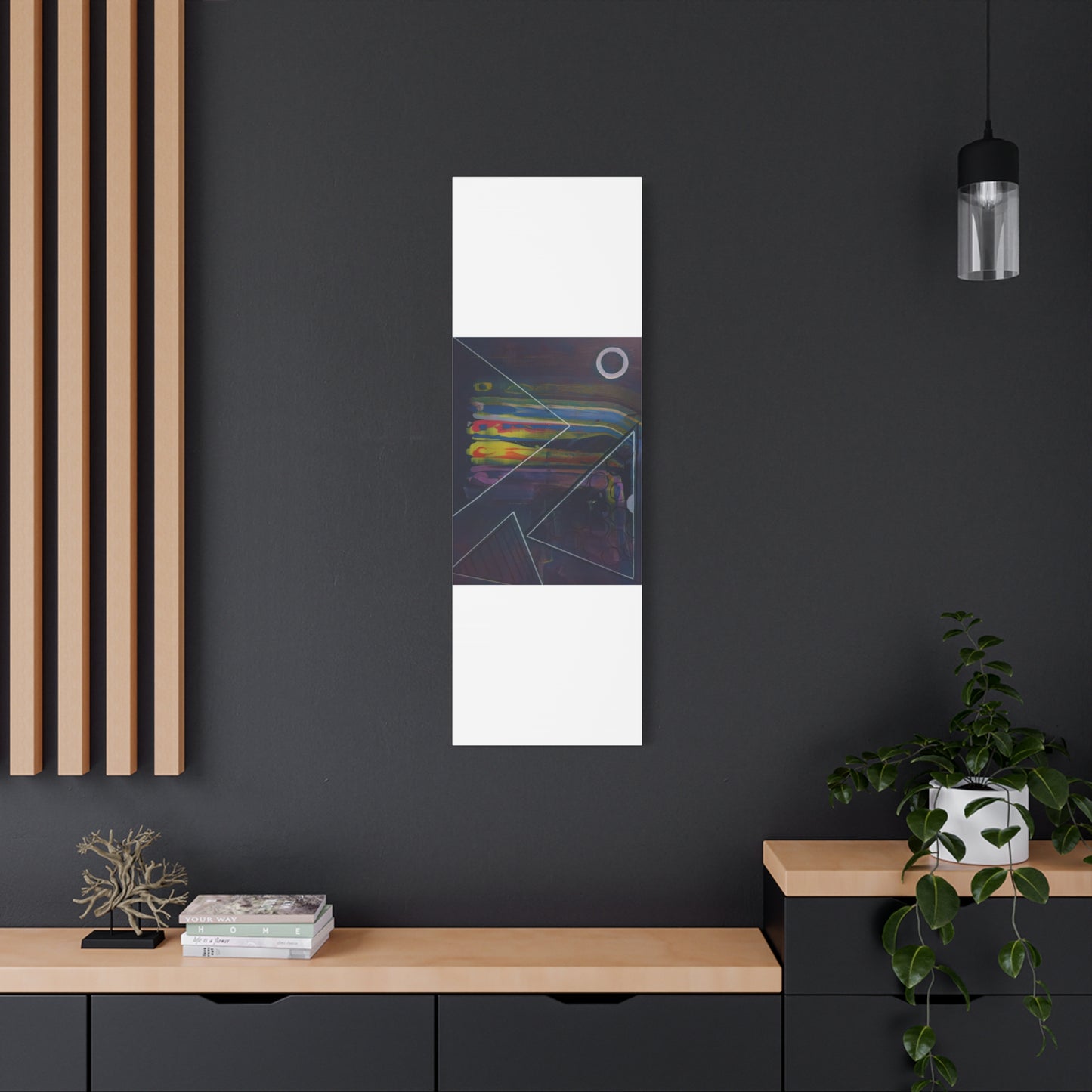 Abstract Geometric Canvas Art - 2025 astronomy – Colorful Drip Triangle Stretched Canvas