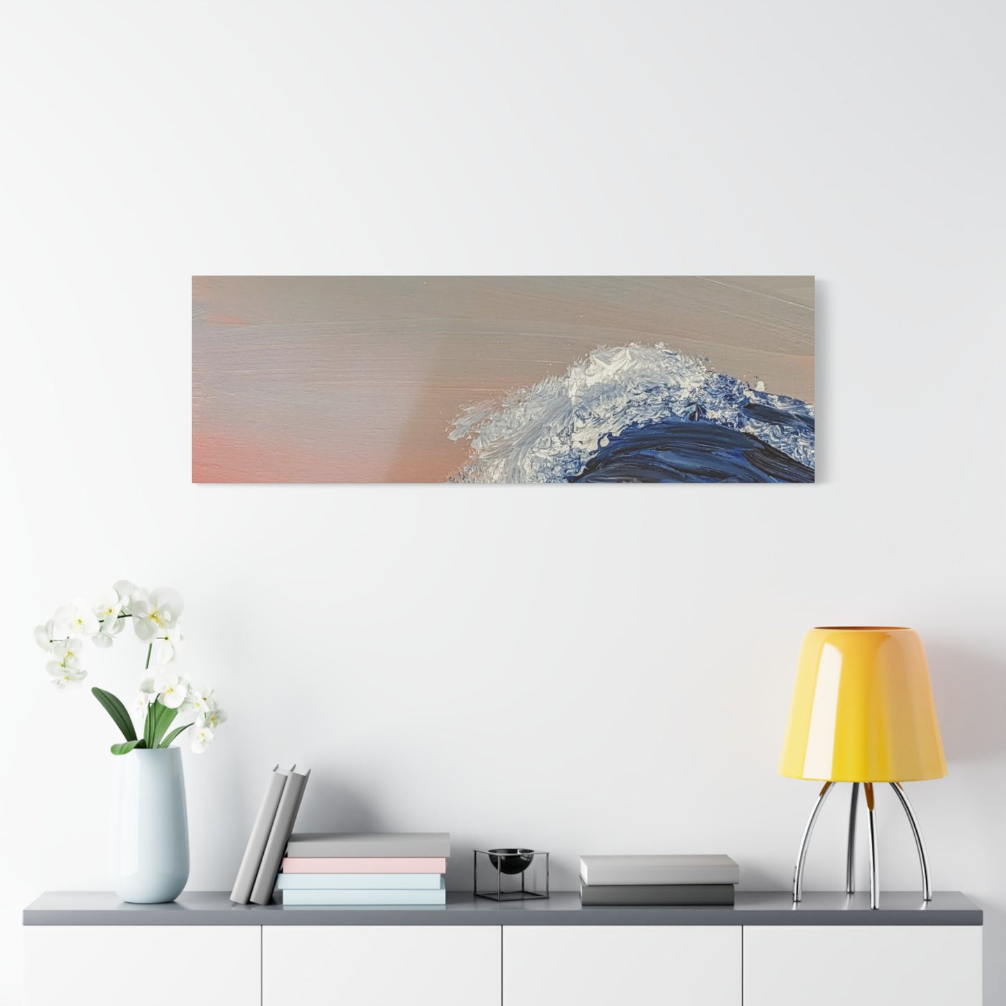California_Coast - Ocean Wave Canvas Art — Blue Wave Seascape Matte Stretched Canvas