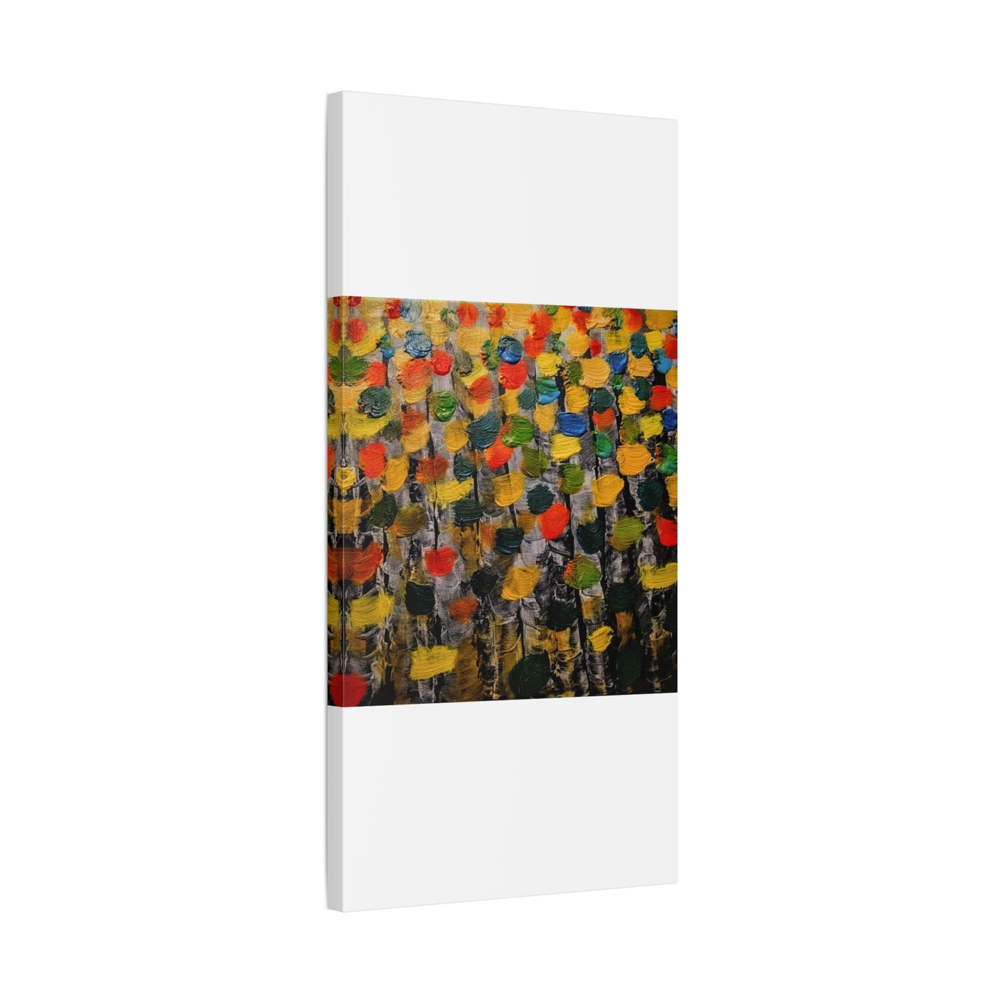 birch trees with color strokes - Abstract Color Bloom Matte Canvas Wall Art — Stretched 1.25"