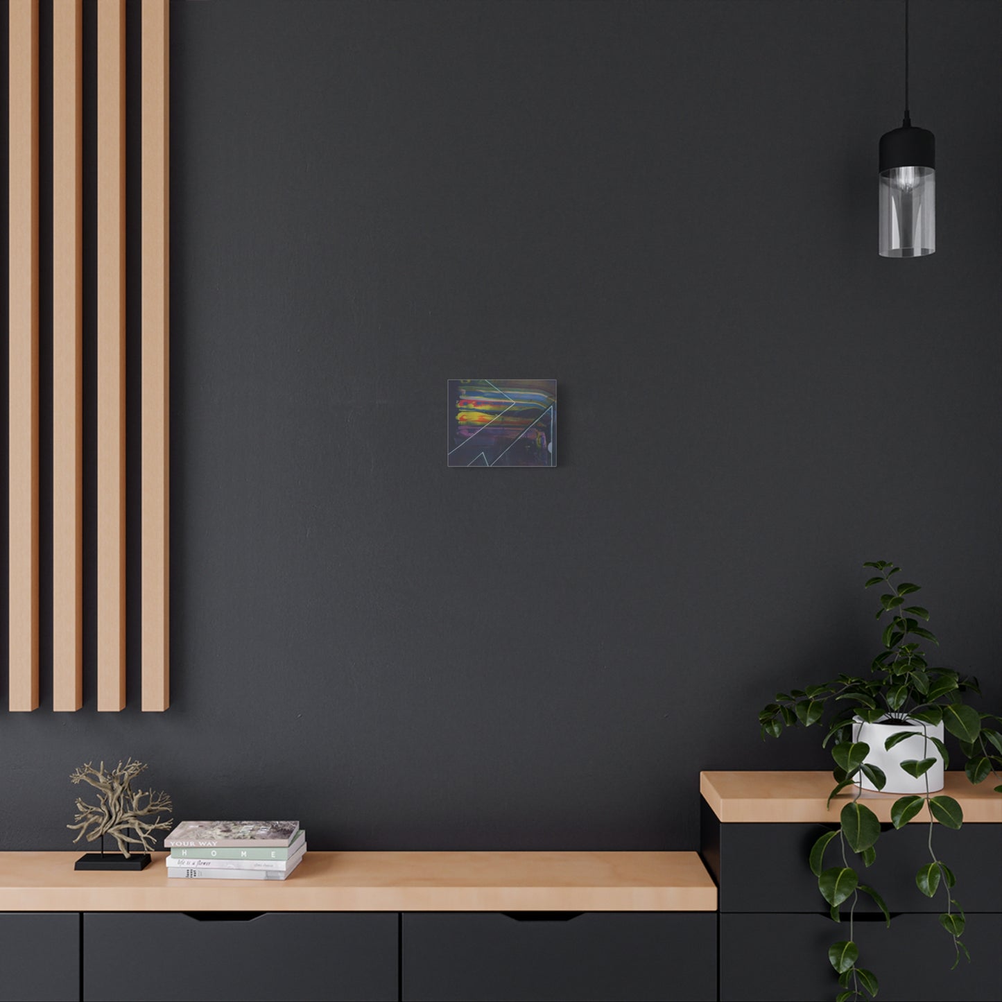 Abstract Geometric Canvas Art - 2025 astronomy – Colorful Drip Triangle Stretched Canvas