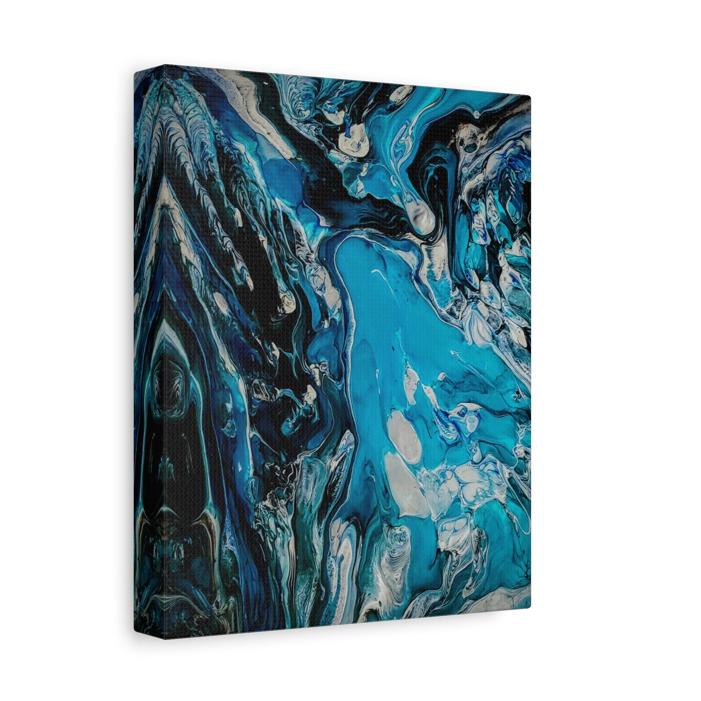 Blue Ocean Abstract Matte Canvas Print — Stretched Wall Art