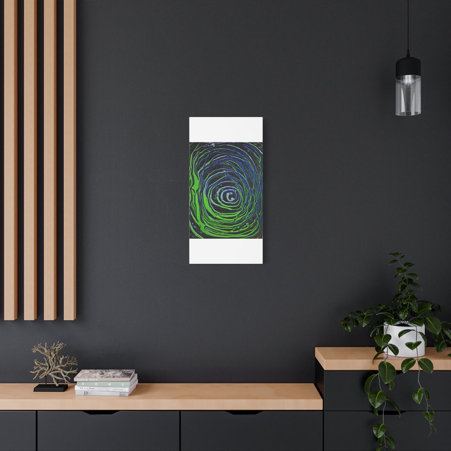 Abstract Green Swirl Matte Canvas Art — Stretched 1.25" Wall Décor