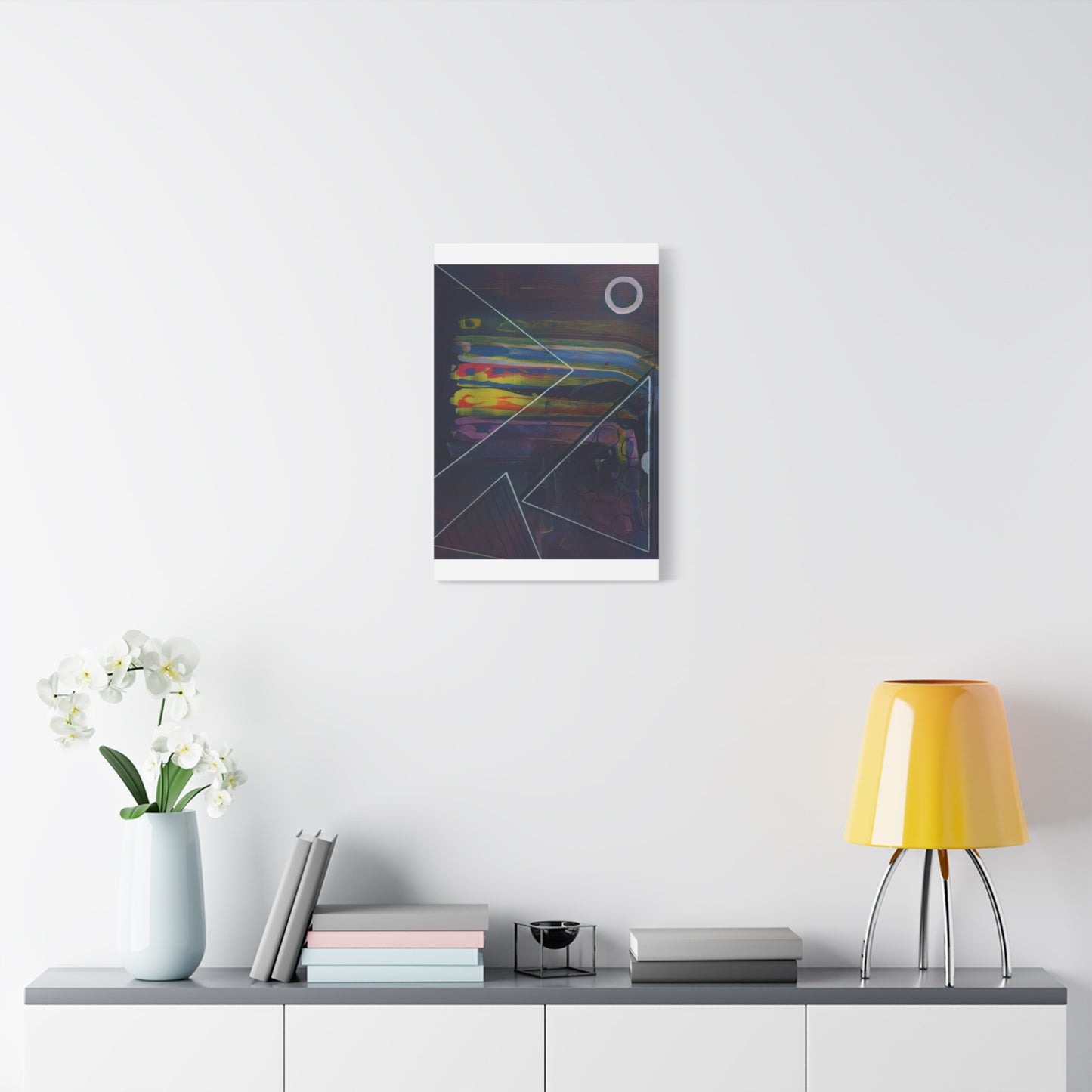 Abstract Geometric Canvas Art - 2025 astronomy – Colorful Drip Triangle Stretched Canvas