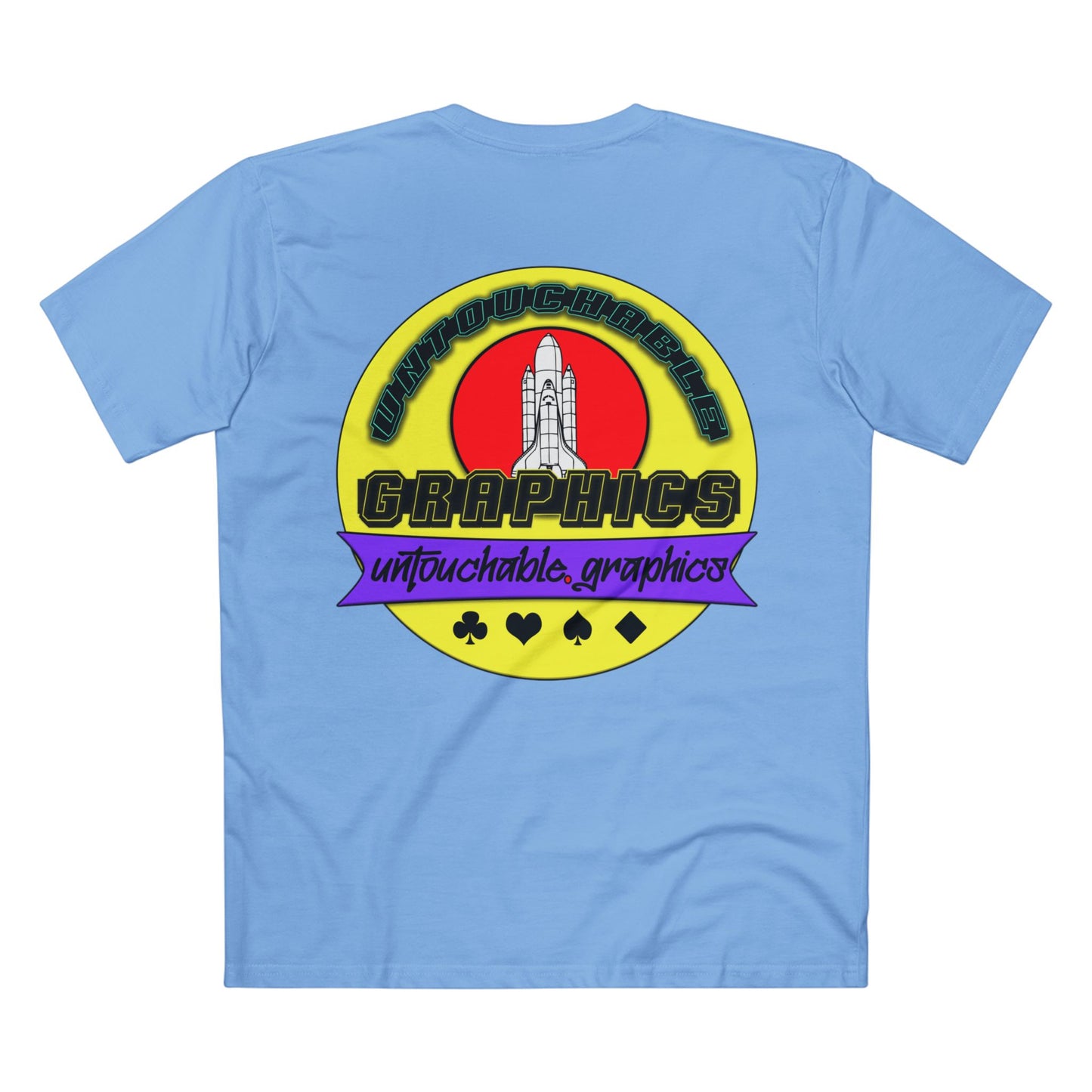 UFO Chest Pocket Tee — Retro Rocket Back Graphic Shirt
