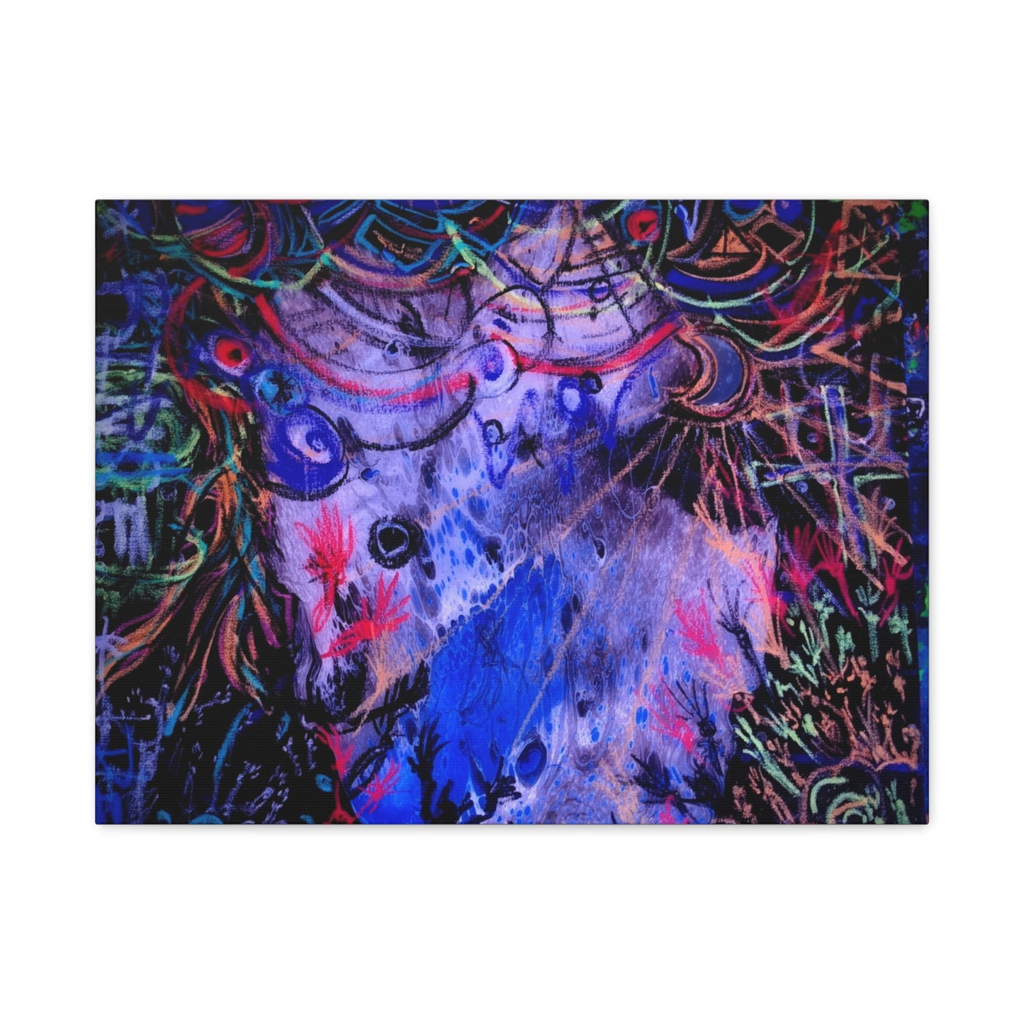 soul_extractions - Abstract Neon Canvas Art - Vibrant Psychedelic Wall Decor