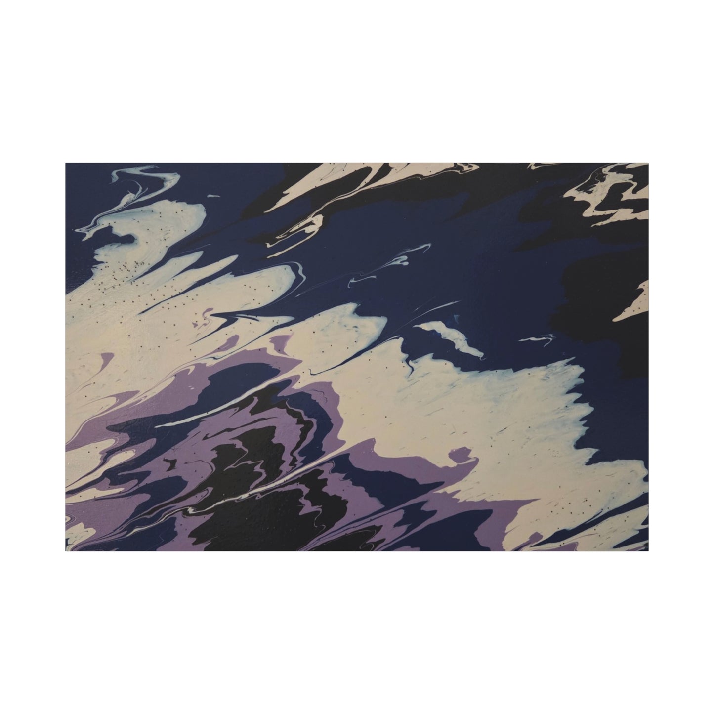 Abstract Navy & Lavender Wave Matte Stretched Canvas (1.25")