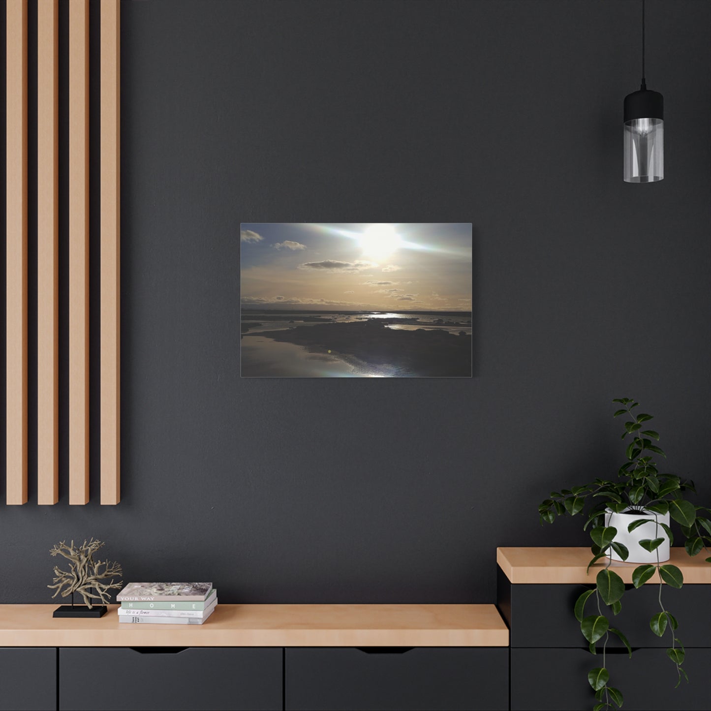 Sunlit Coastal Reflection (don edwards preserve)Canvas Print — Matte Stretched Wall Art