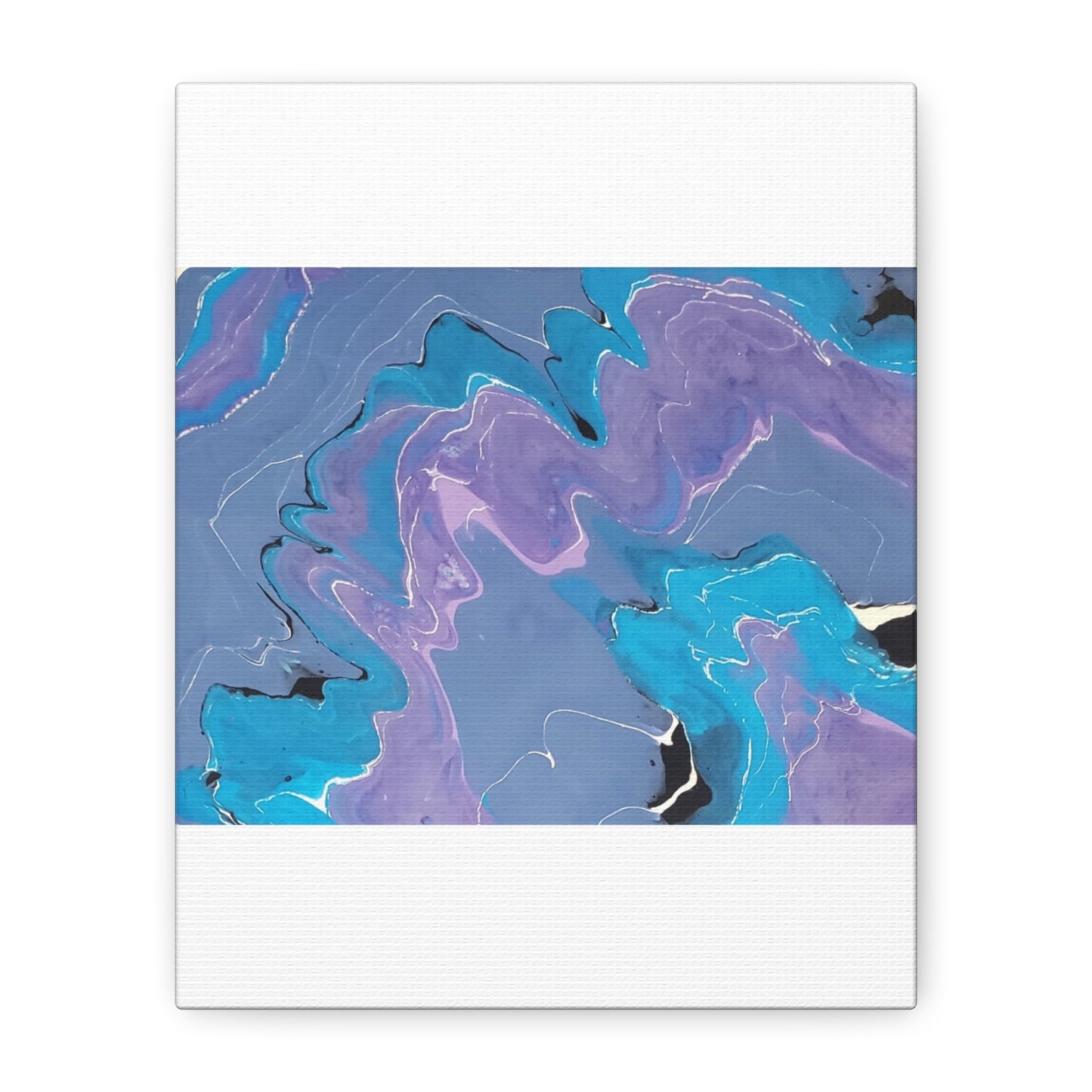 Abstract Blue & Purple Fluid Art Canvas - Matte Stretched Wall Art