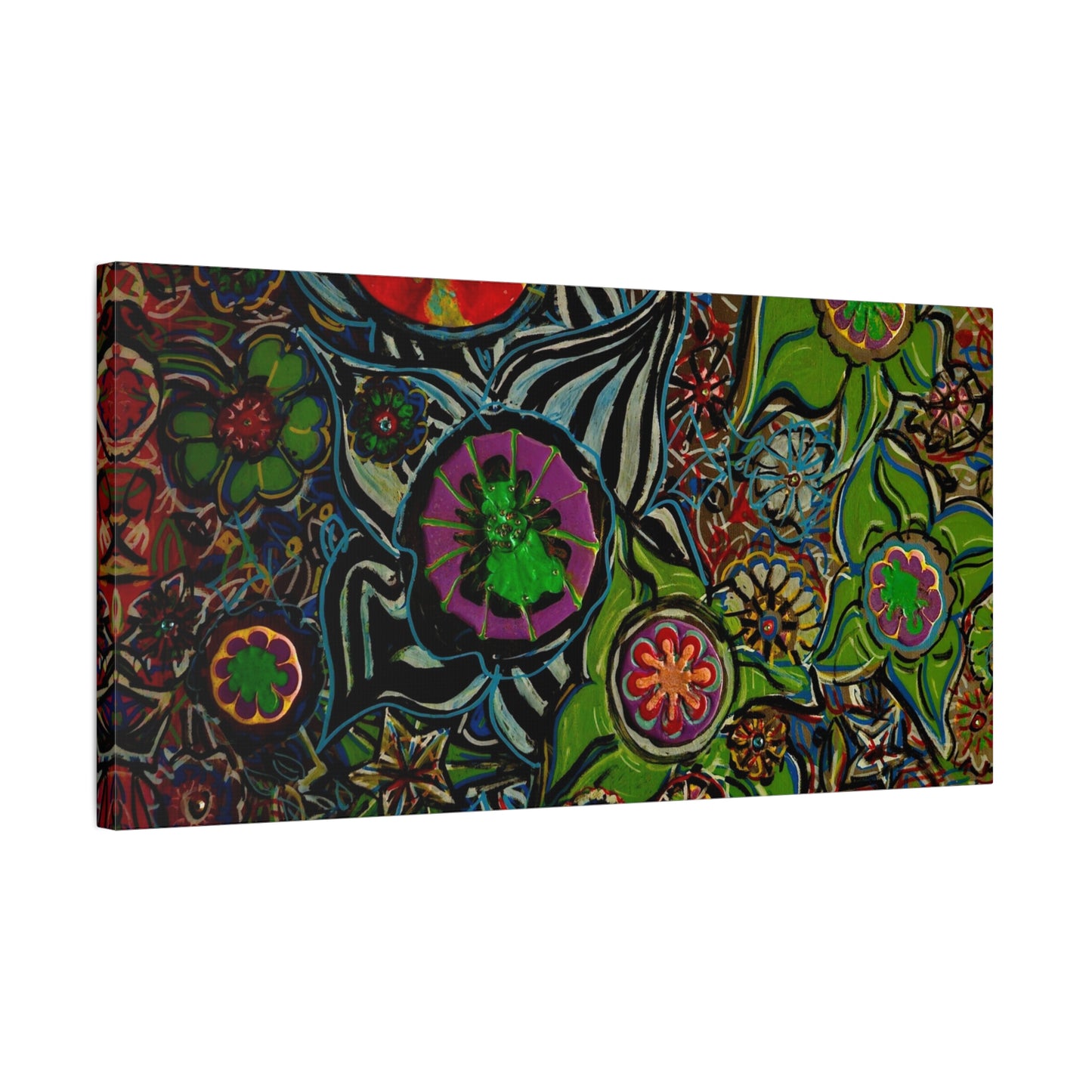 Urban_gardening-03 - Psychedelic Floral Canvas Print — Vibrant Abstract Garden Wall Art