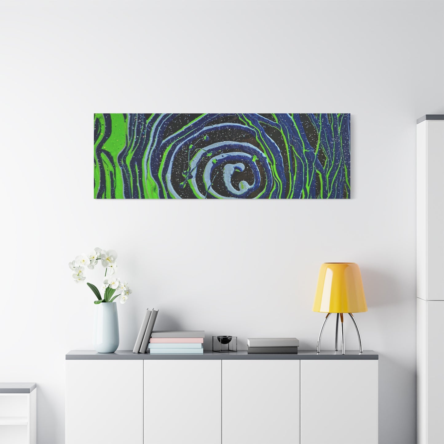 Abstract Green Swirl Matte Canvas Art — Stretched 1.25" Wall Décor