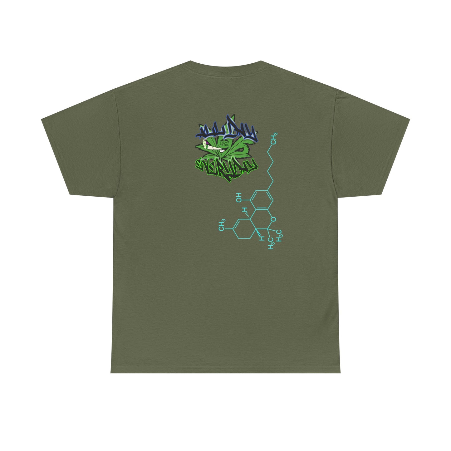 AllDay | Everyday - molecular logo — Green Graffiti Plant Design Chest & Back Print