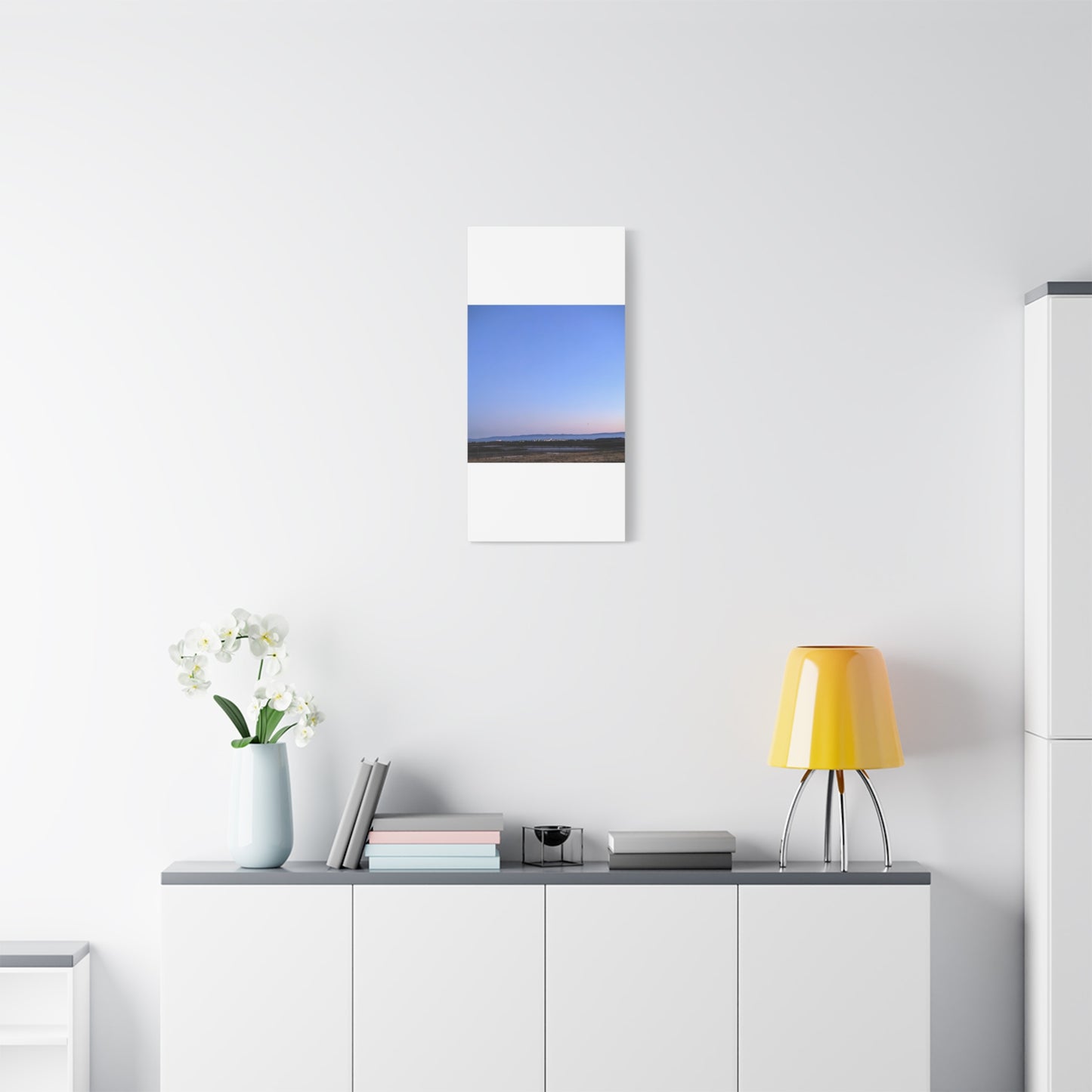 Serene Blue Horizon Matte Canvas Print — Stretched Wall Art