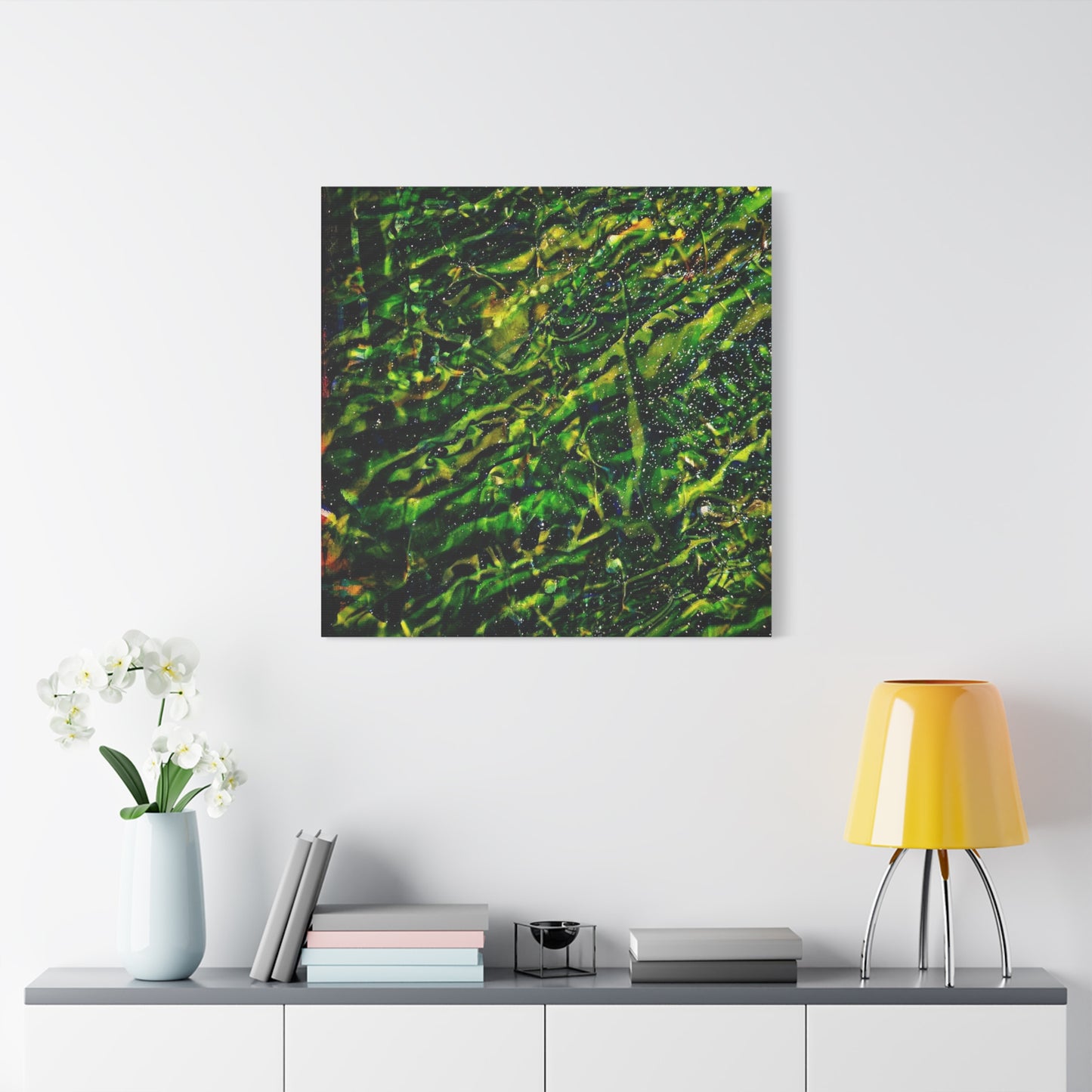 Confessions - Abstract Green Texture Canvas - Matte Stretched Wall Art