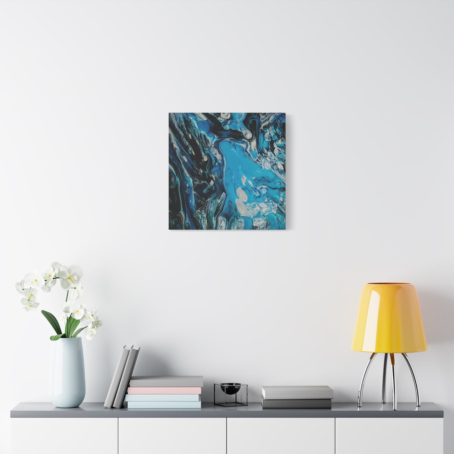 Blue Ocean Abstract Matte Canvas Print — Stretched Wall Art