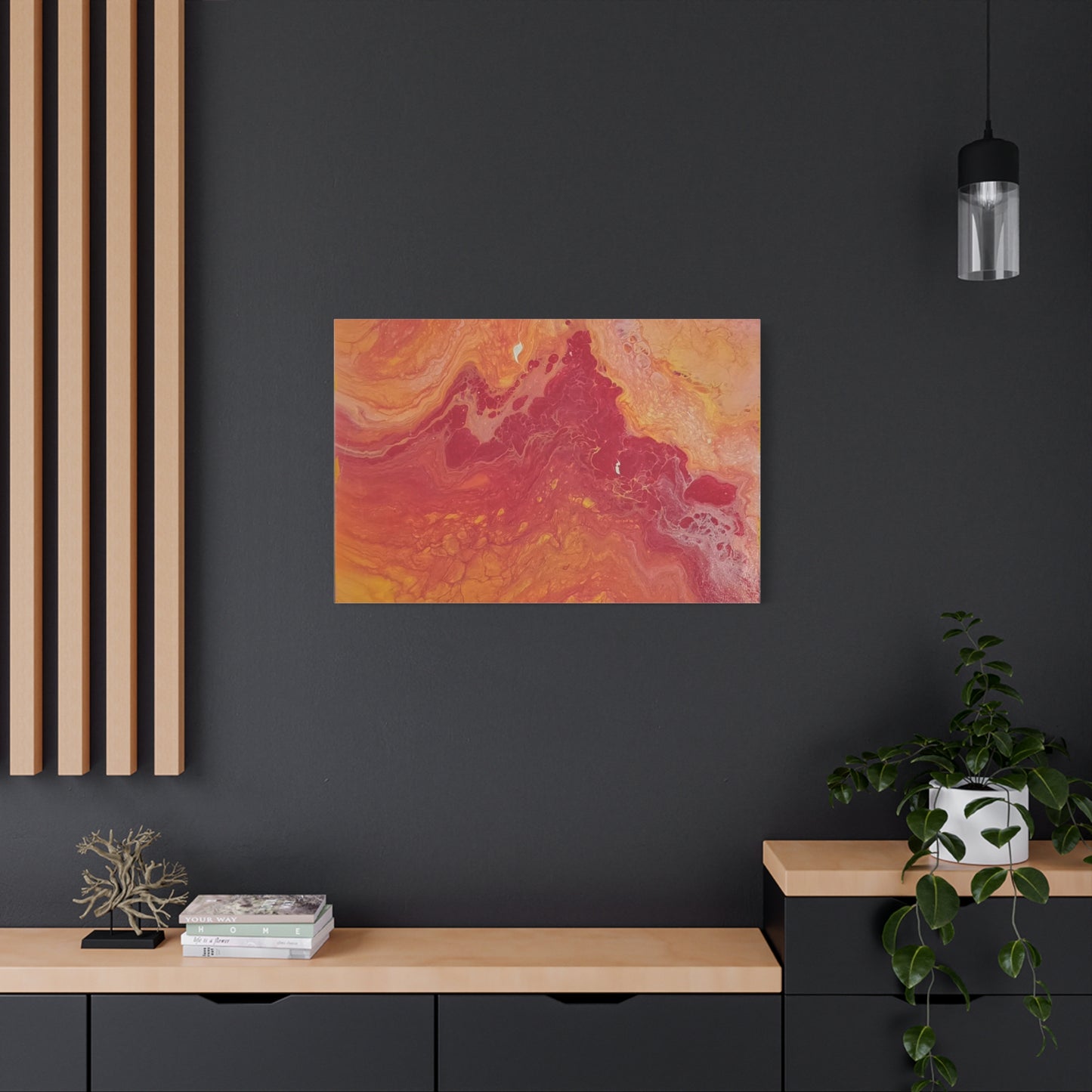 Abstract Pepto Popured - Sunset Swirl Matte Canvas Art - Stretched 1.25"