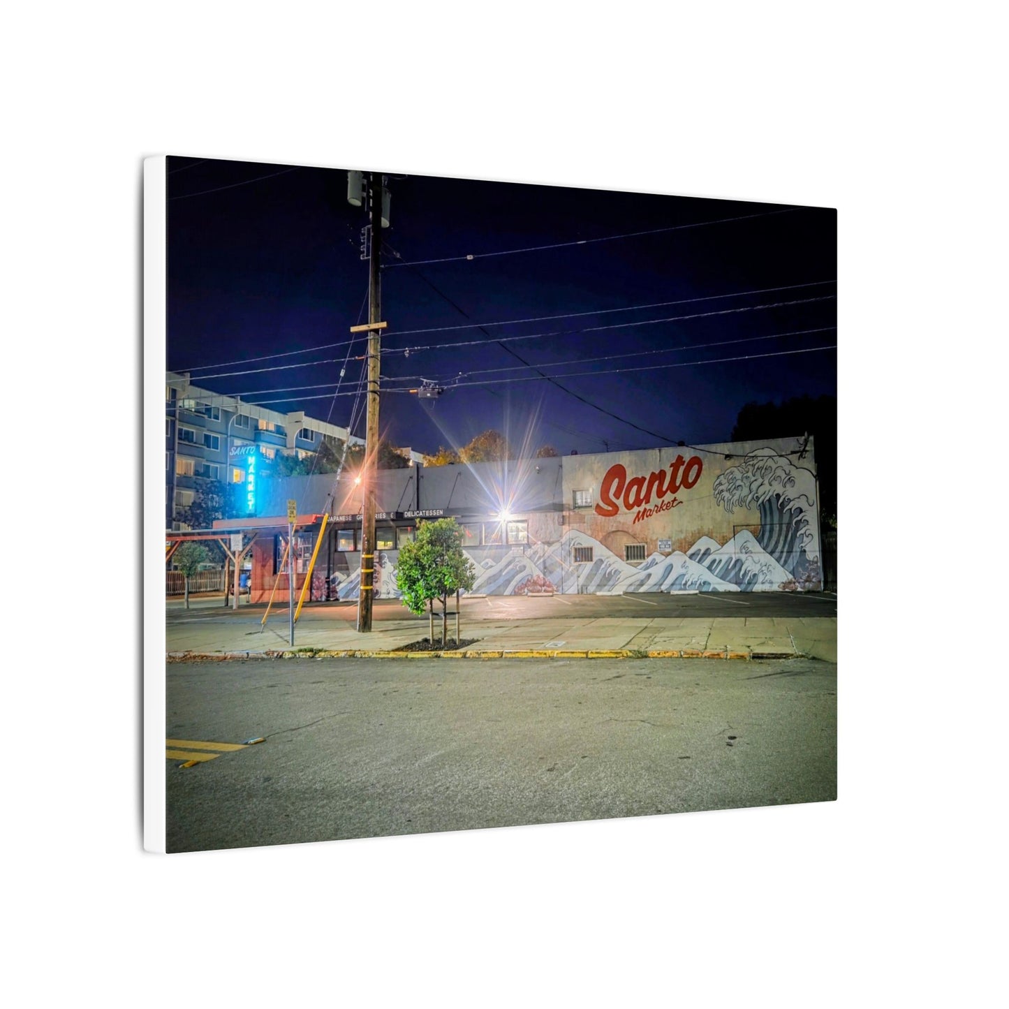 Santo Market Mural (7th&taylor)— Nighttime Urban Wall Art