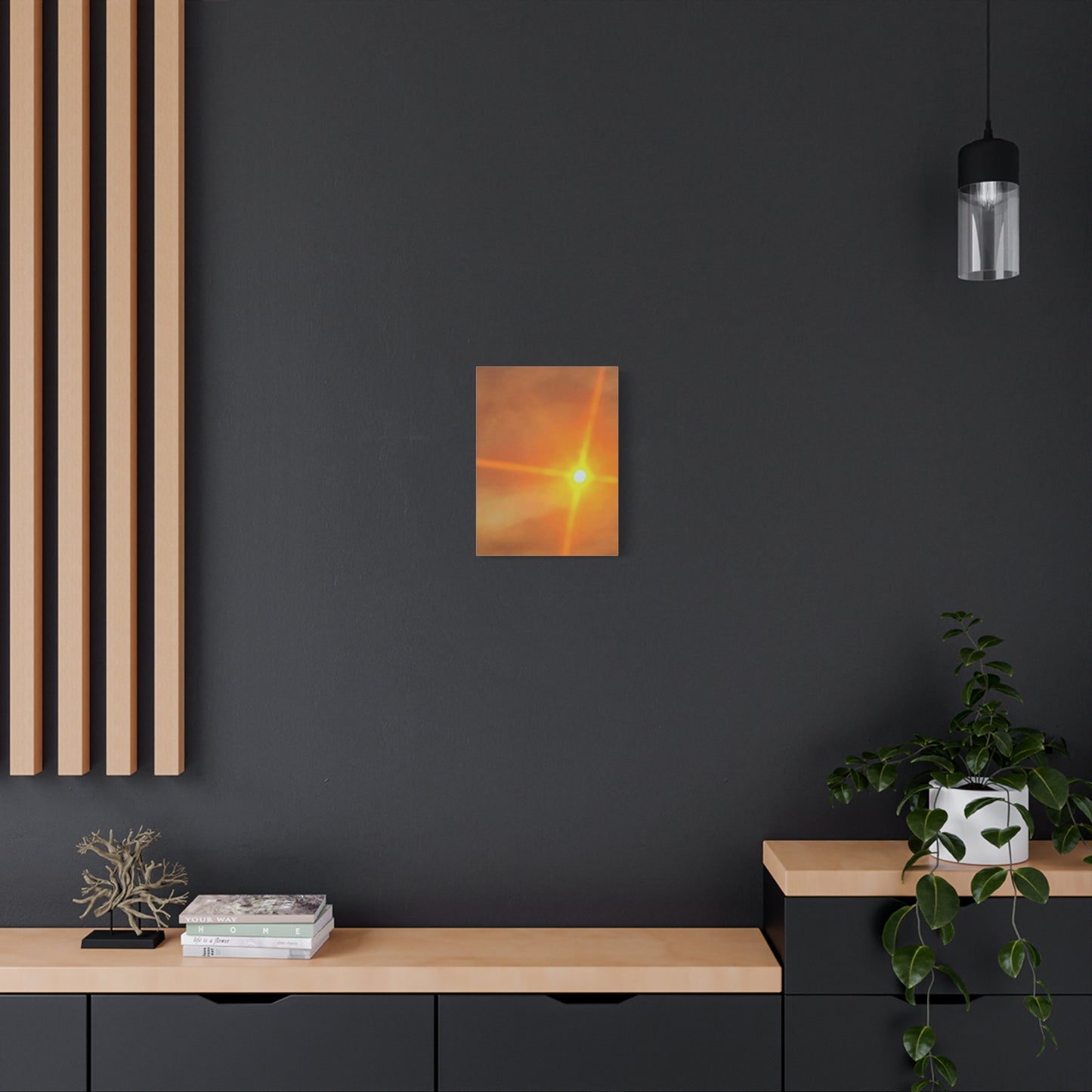 Sunburst Sunset Canvas Print — Warm Abstract Wall Art