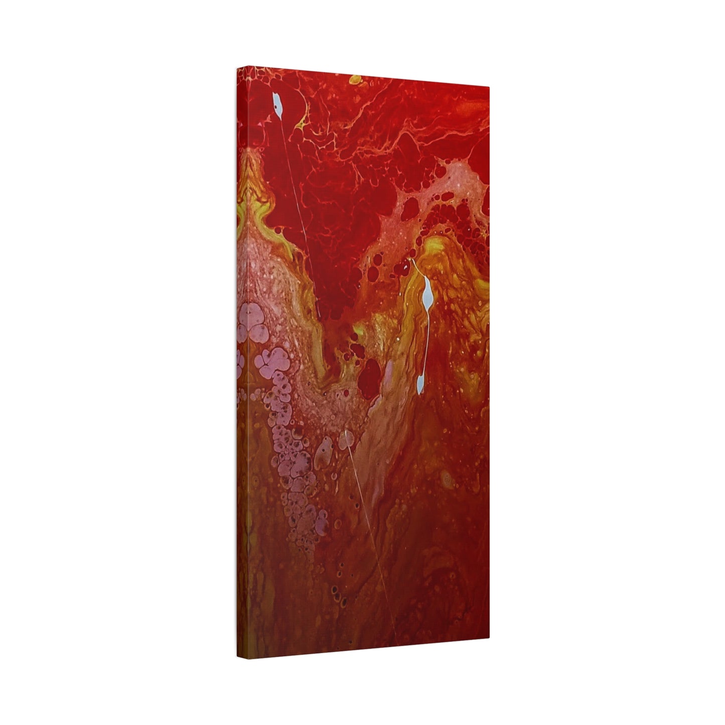 Abstract Red Fluid Art Canvas Print — Matte Stretched Wall Art