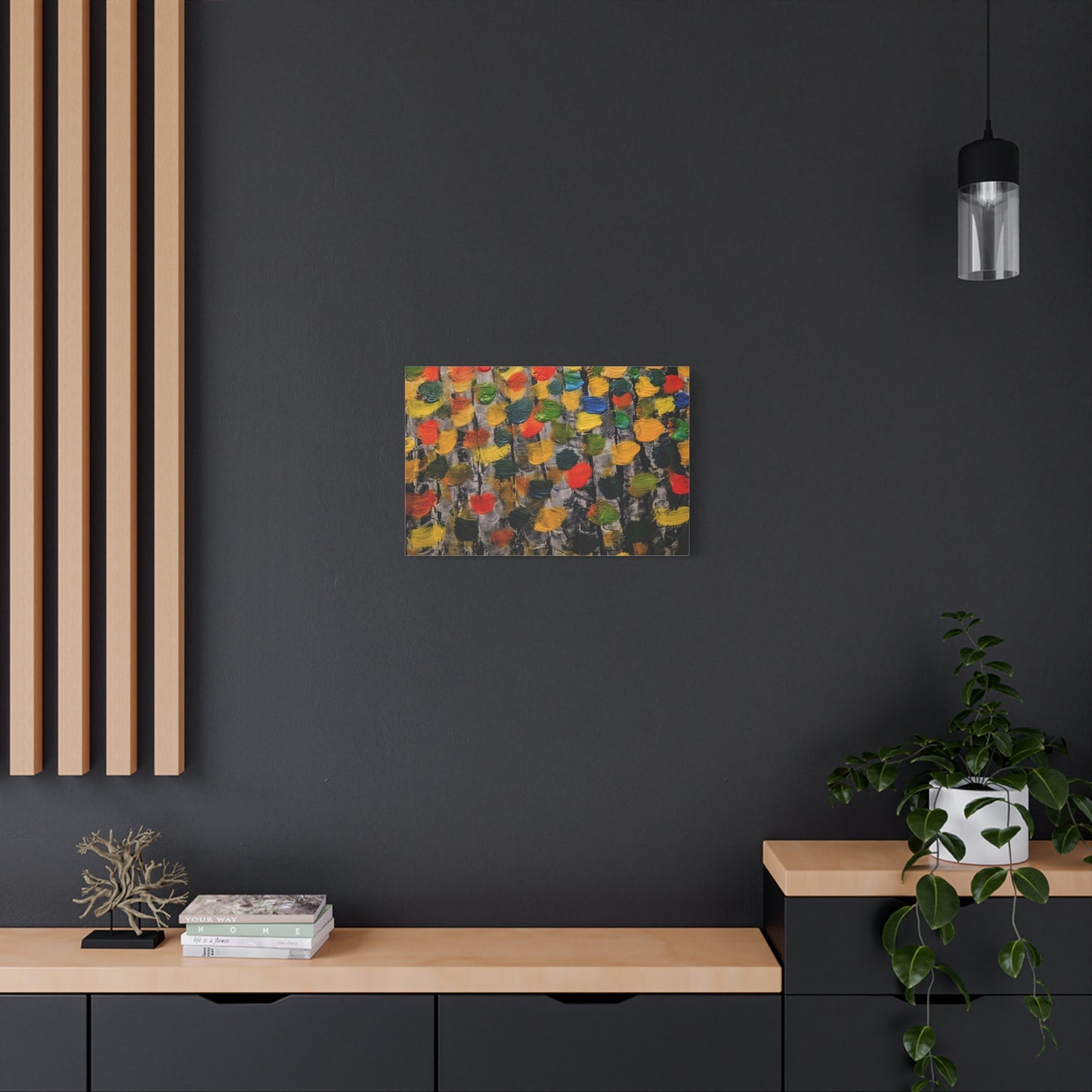 birch trees with color strokes - Abstract Color Bloom Matte Canvas Wall Art — Stretched 1.25"