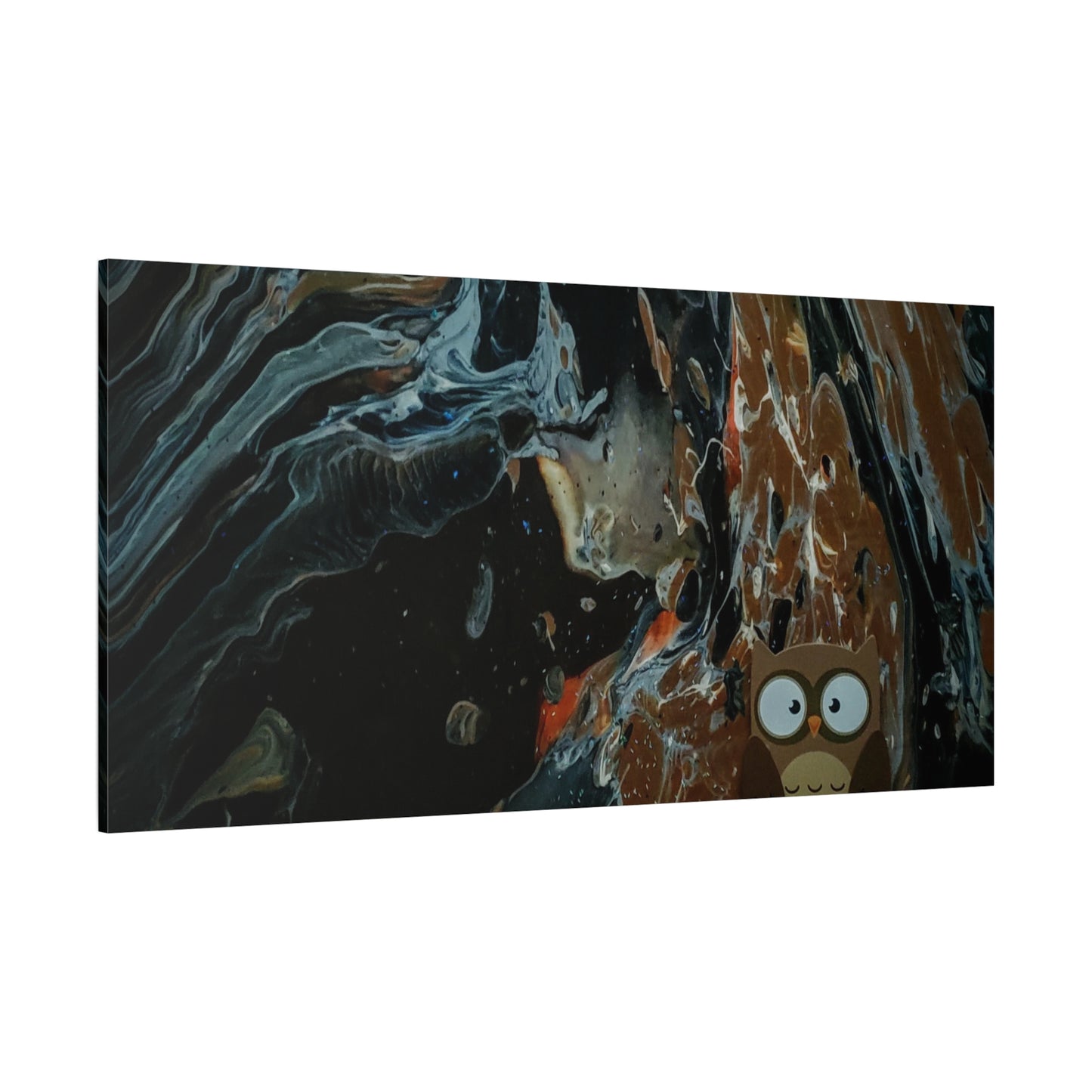 Abstract Swirl Owl Matte Canvas Print
