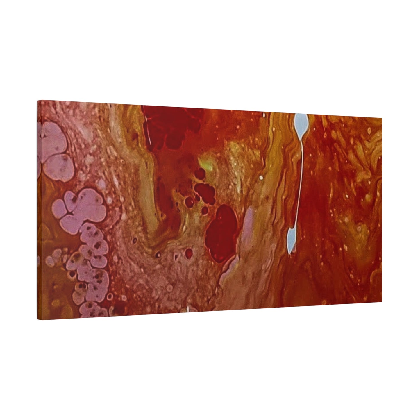 Abstract Red Fluid Art Canvas Print — Matte Stretched Wall Art