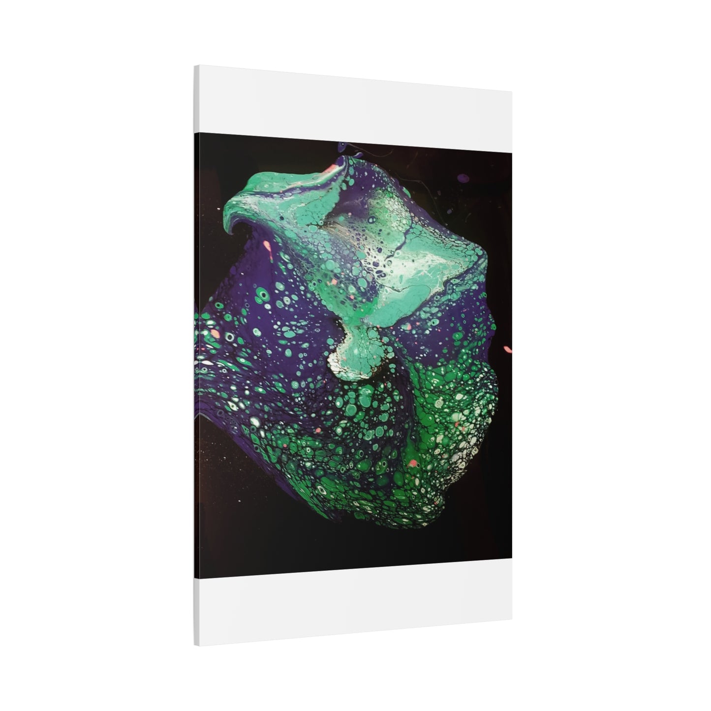 Abstract Green & Teal Fluid Art Canvas Print - Matte Stretched Wall Art