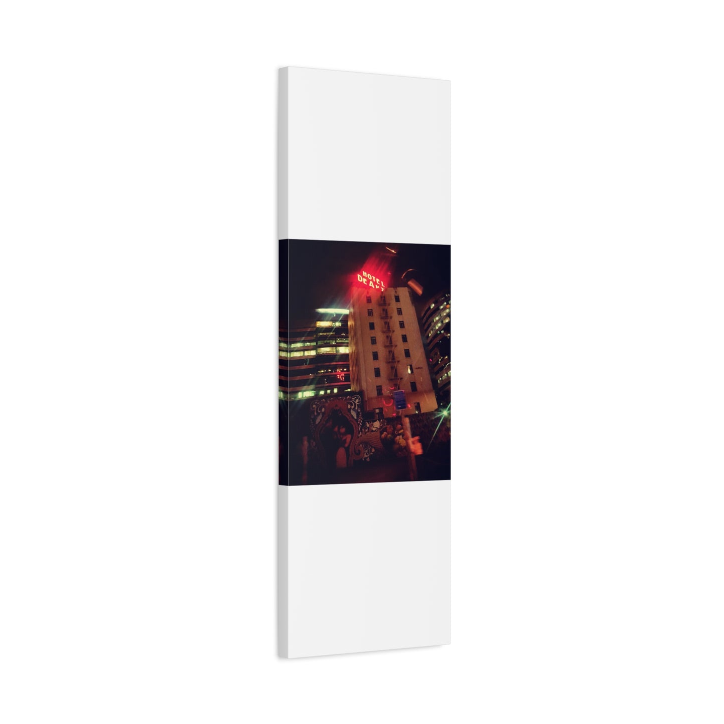 Hotel DeAnza - City Nightscape Canvas Print — Urban Street Art Building Matte Stretched 1.25"
