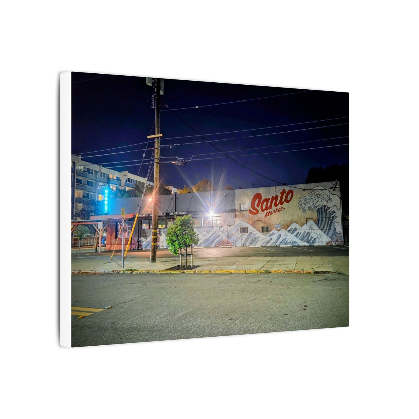 Santo Market Mural (7th&taylor)— Nighttime Urban Wall Art