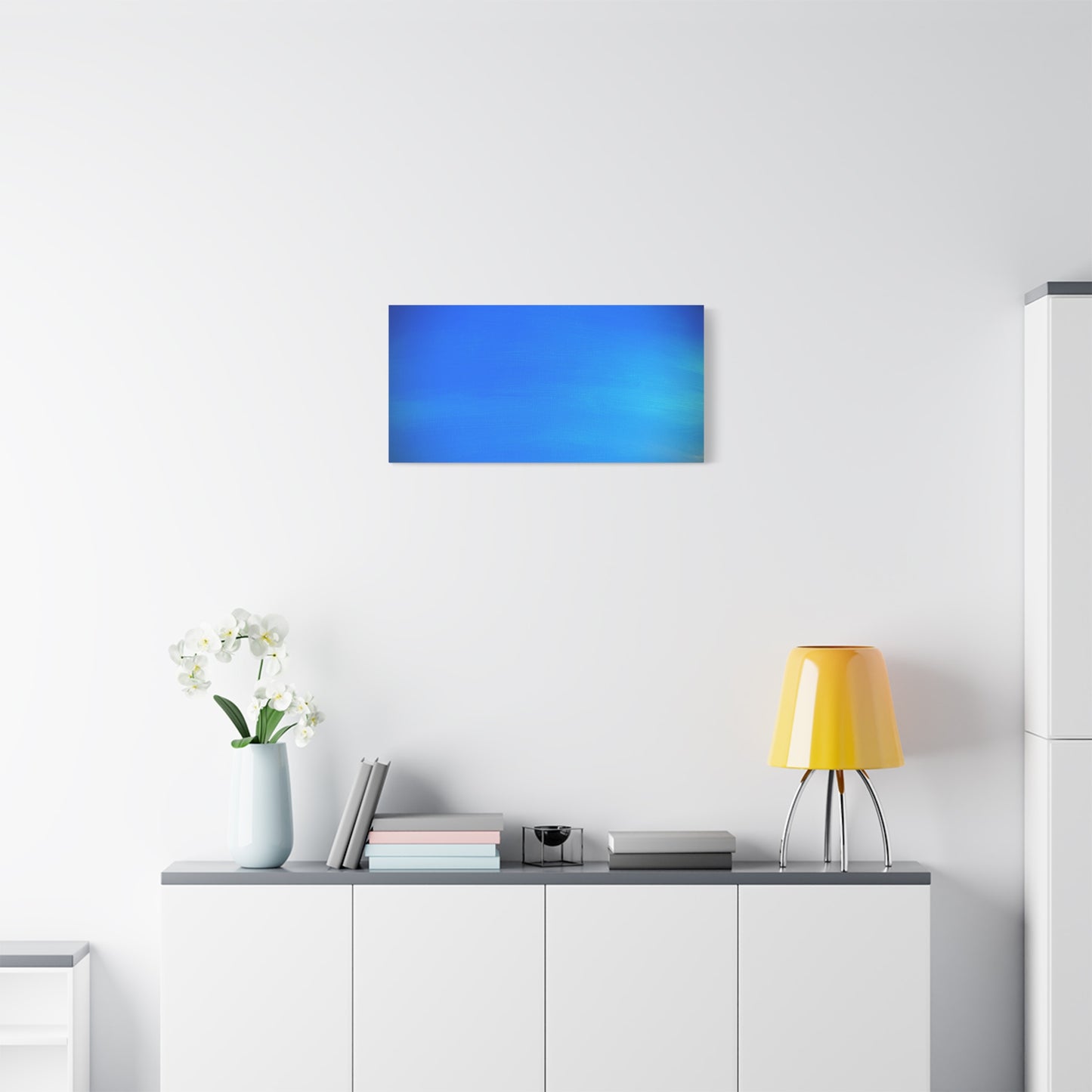 Blue Burst - Gradient Matte Canvas Print — Abstract Ocean Wall Art, Stretched 1.25"