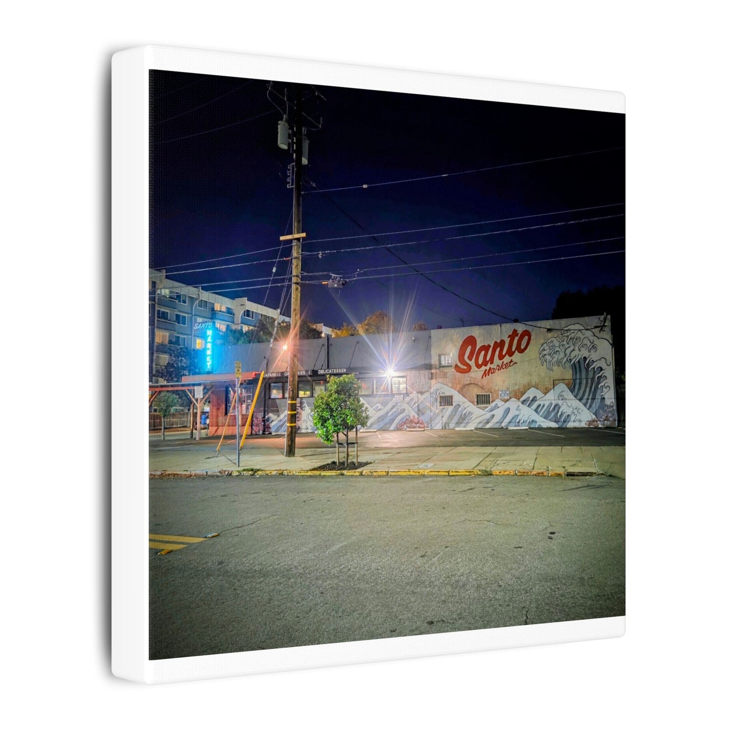 Santo Market Mural (7th&taylor)— Nighttime Urban Wall Art