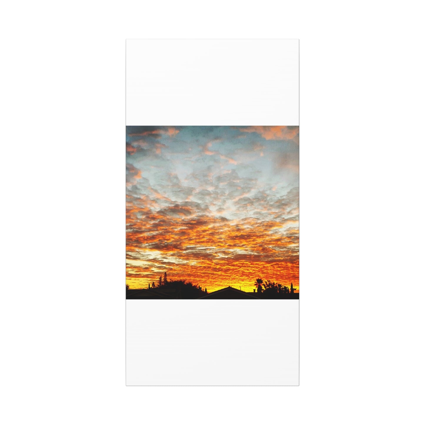 Sunset Sky Canvas Print — Orange Cloudscape Matte Stretched Wall Art