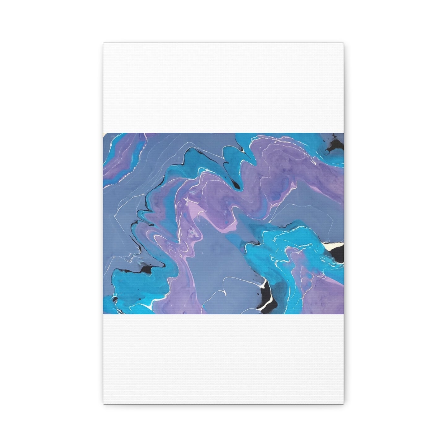 Abstract Blue & Purple Fluid Art Canvas - Matte Stretched Wall Art