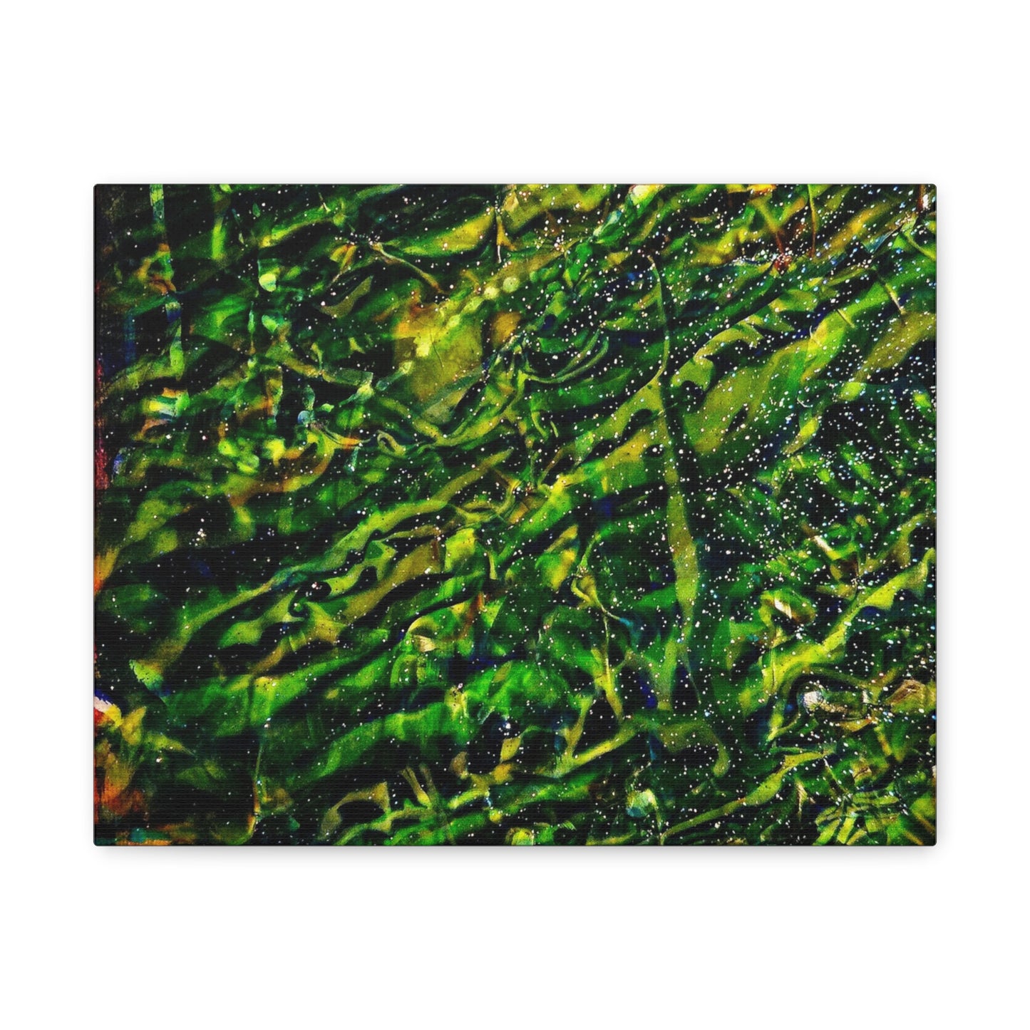 Confessions - Abstract Green Texture Canvas - Matte Stretched Wall Art
