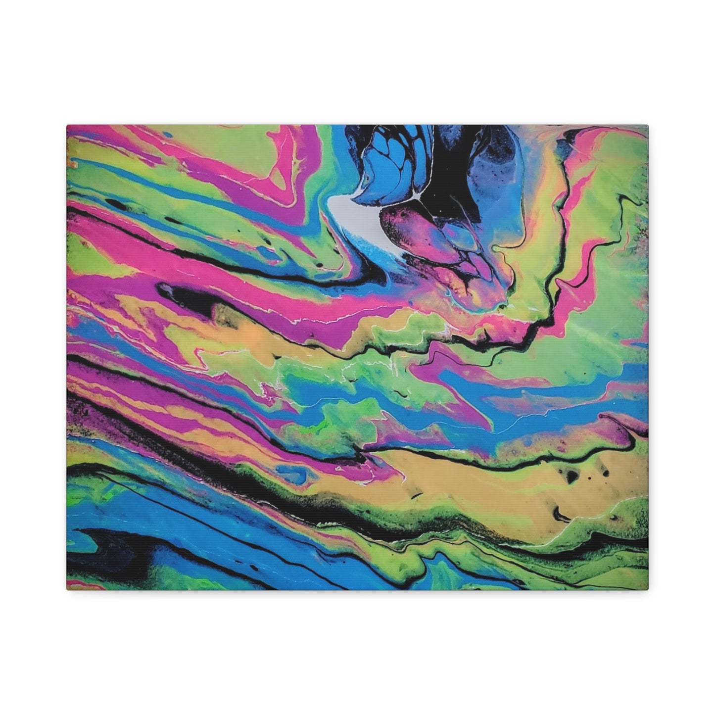 Abstract Neon Fluid Art Canvas Print — Vibrant Psychedelic Wall Decor