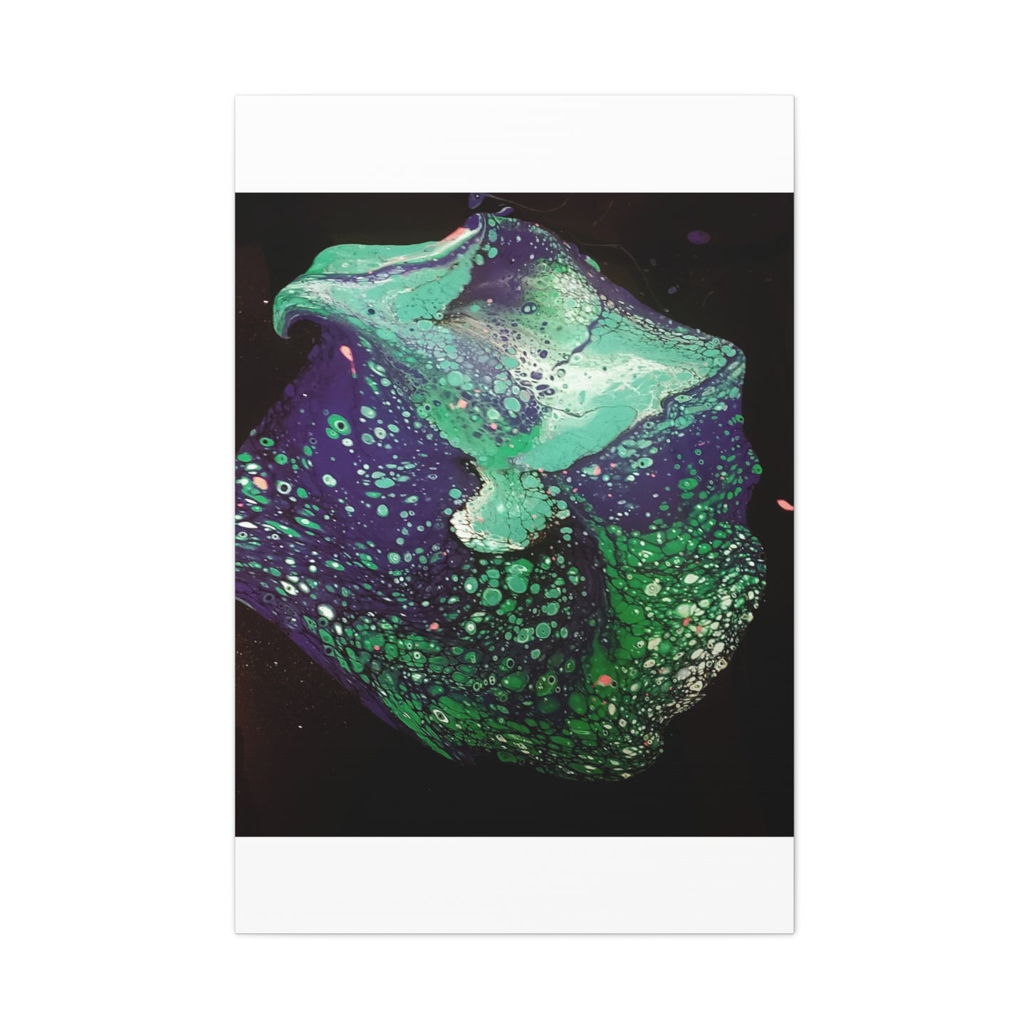 Abstract Green & Teal Fluid Art Canvas Print - Matte Stretched Wall Art
