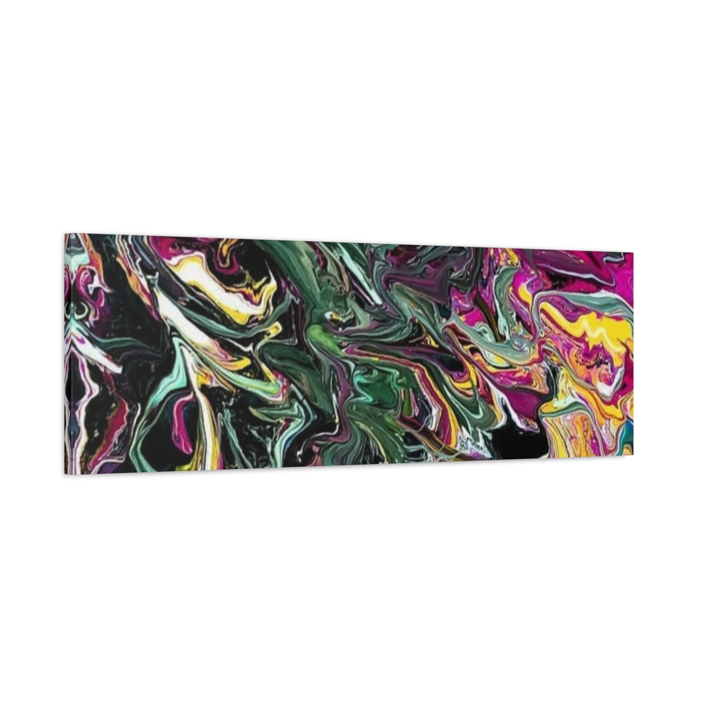 chaos in the garden - Abstract Fluid Art Matte Canvas Print - Colorful Swirl Wall Art