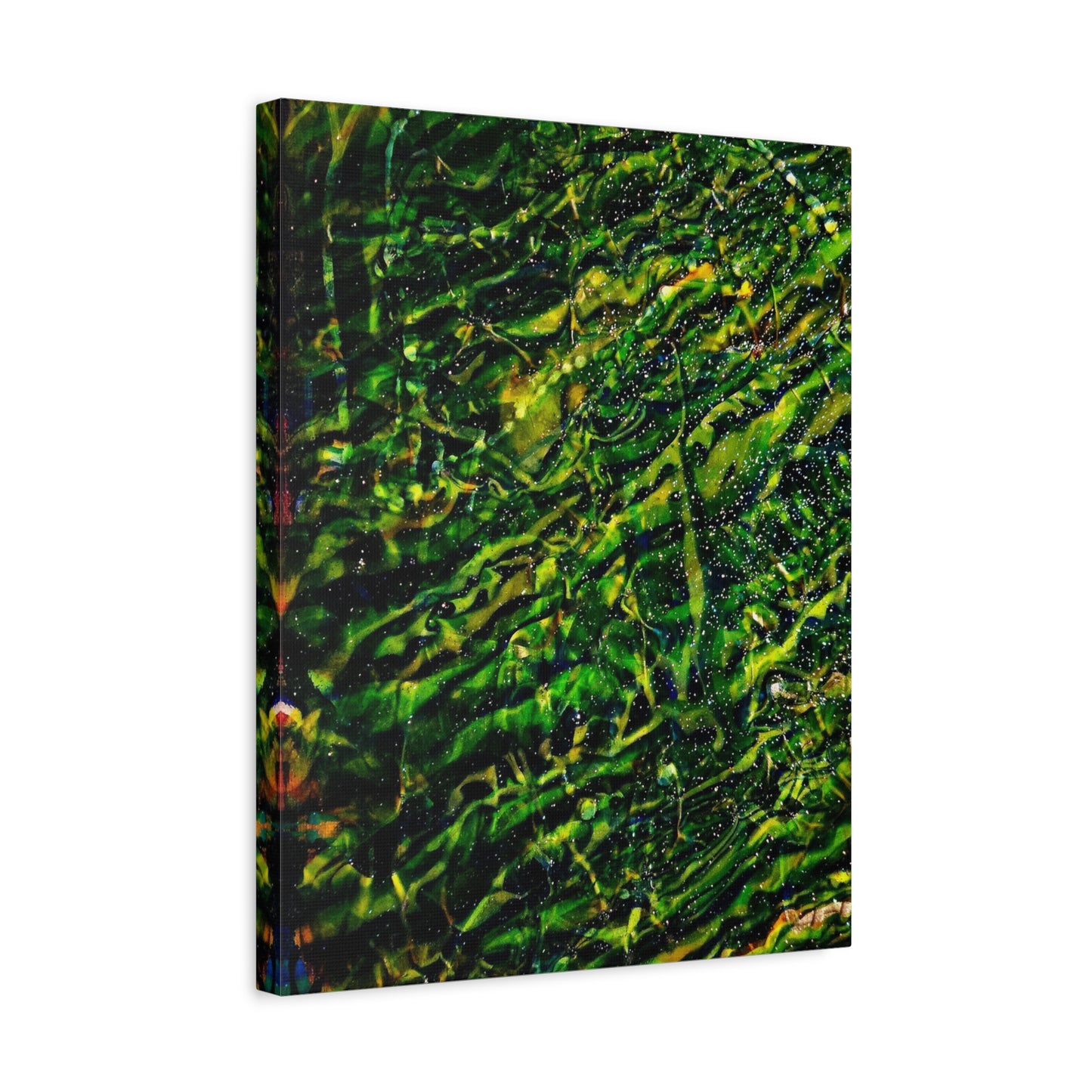 Confessions - Abstract Green Texture Canvas - Matte Stretched Wall Art