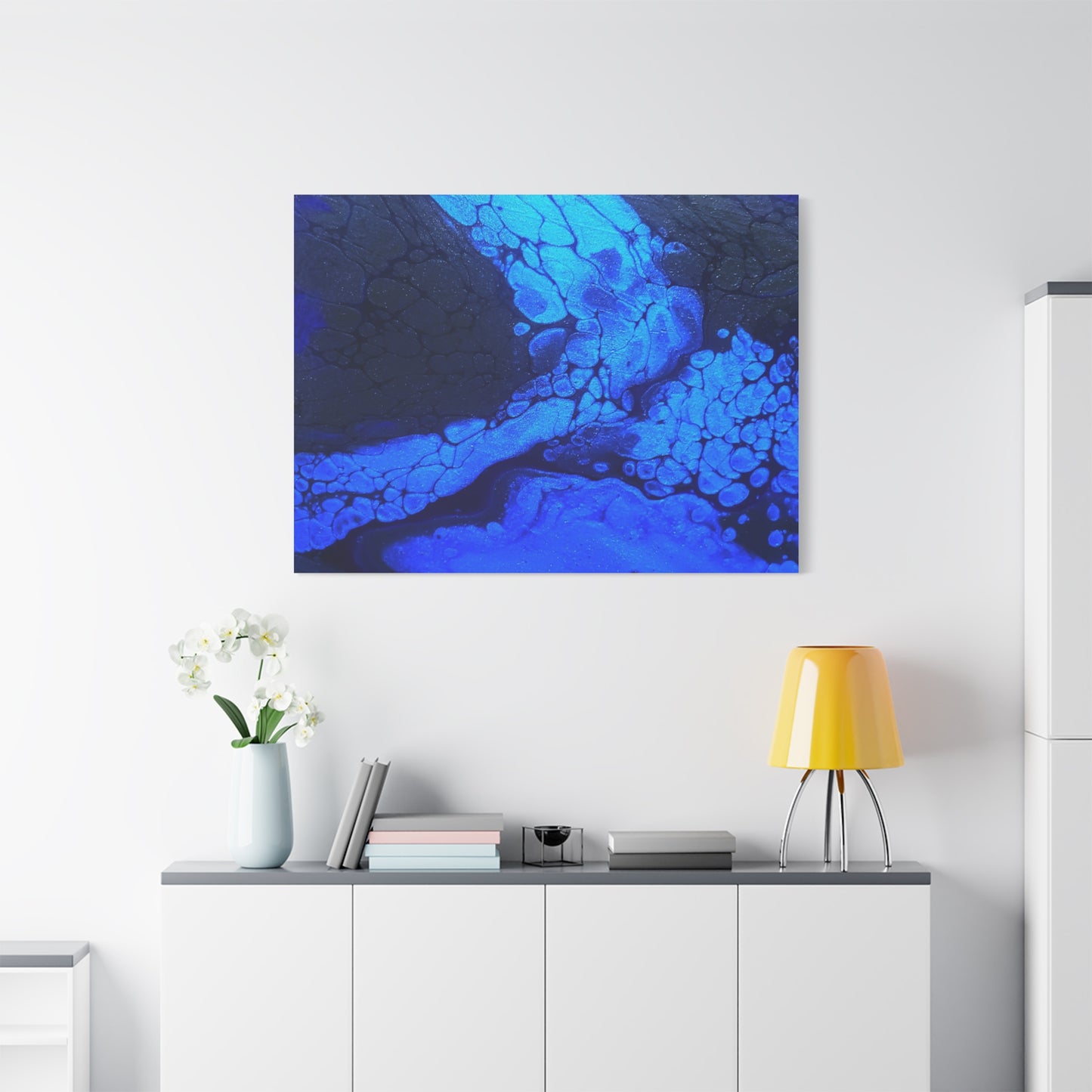 Abstract Blue Ocean Canvas Print — Matte Stretched Wall Art
