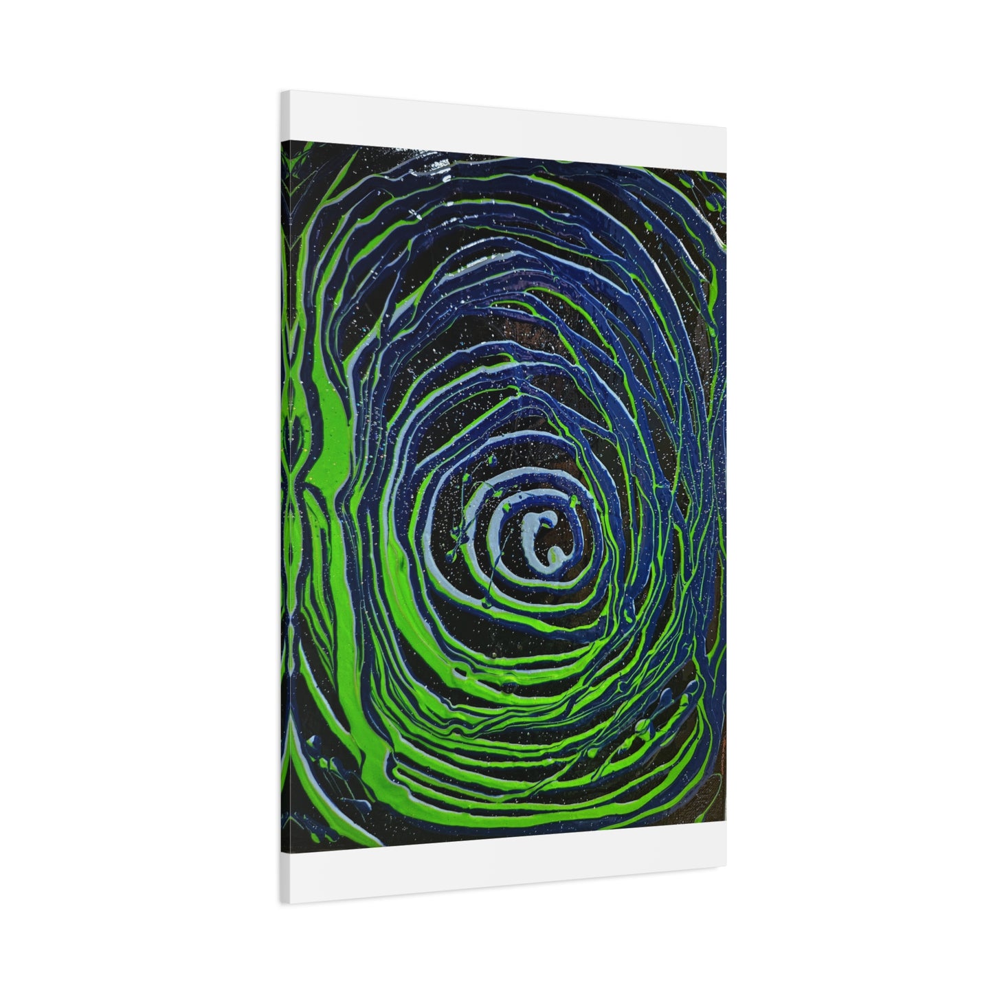 Abstract Green Swirl Matte Canvas Art — Stretched 1.25" Wall Décor