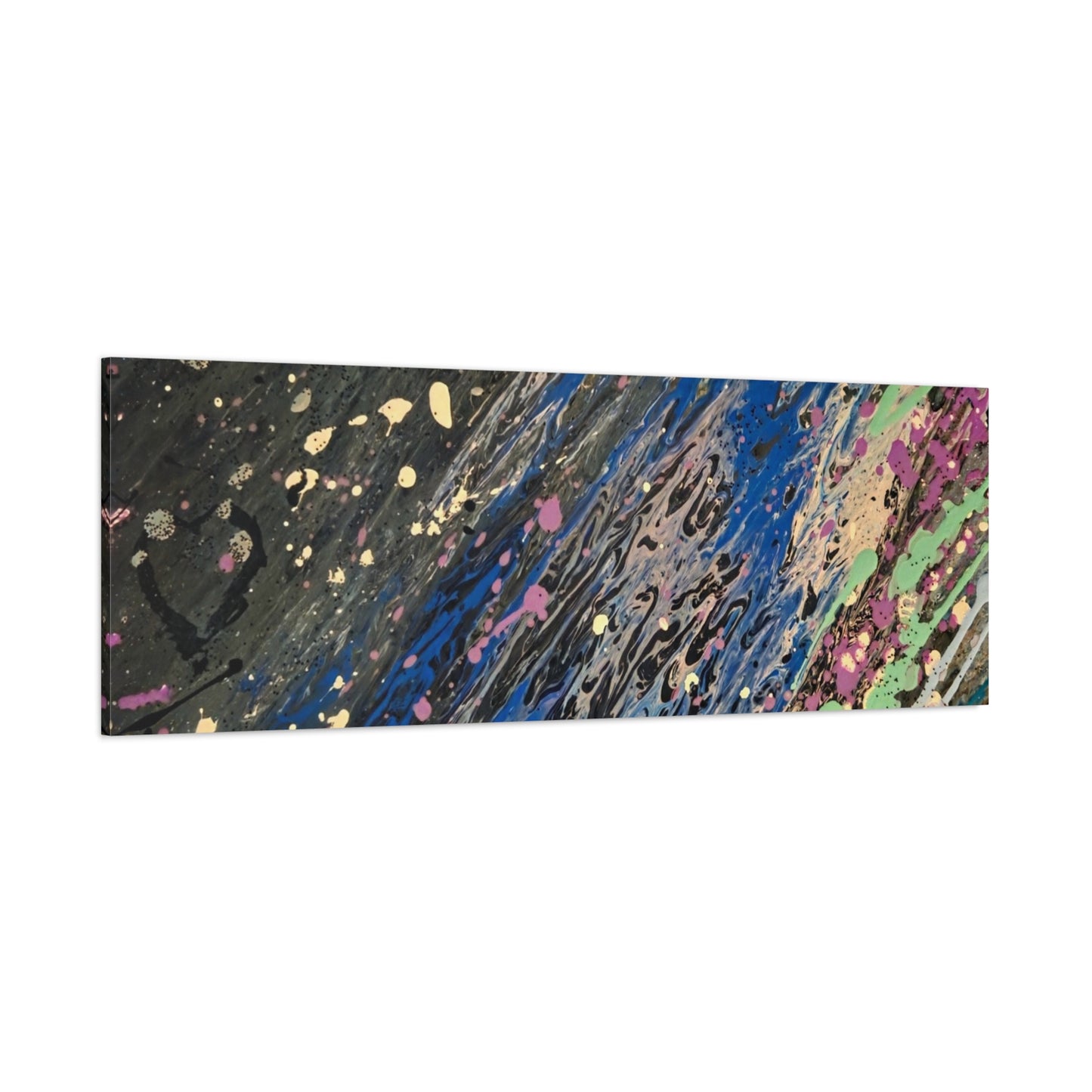 Abstract Splatter Matte Canvas Print — Colorful Fluid Art Wall Decor, Stretched 1.25"