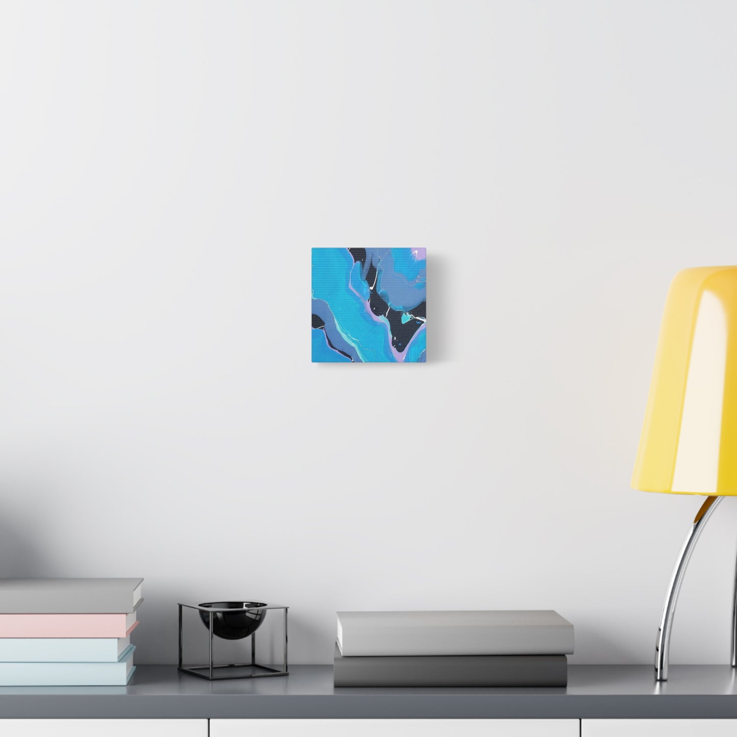 Abstract Blue Fluid Art Canvas Print — Matte Stretched Wall Art 1.25"