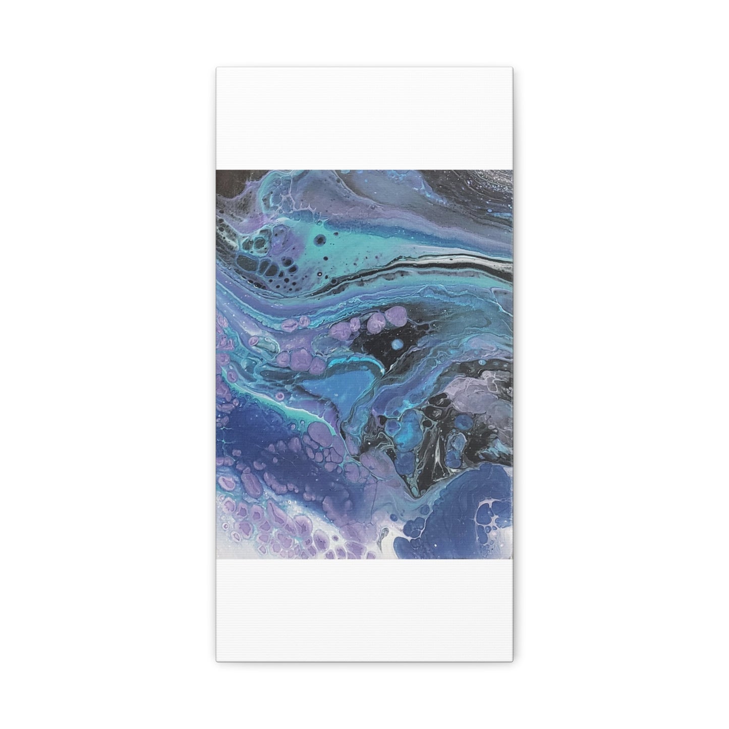 Abstract Ocean Wave Matte Canvas Print — Blue & Purple Fluid Art, Stretched 1.25"